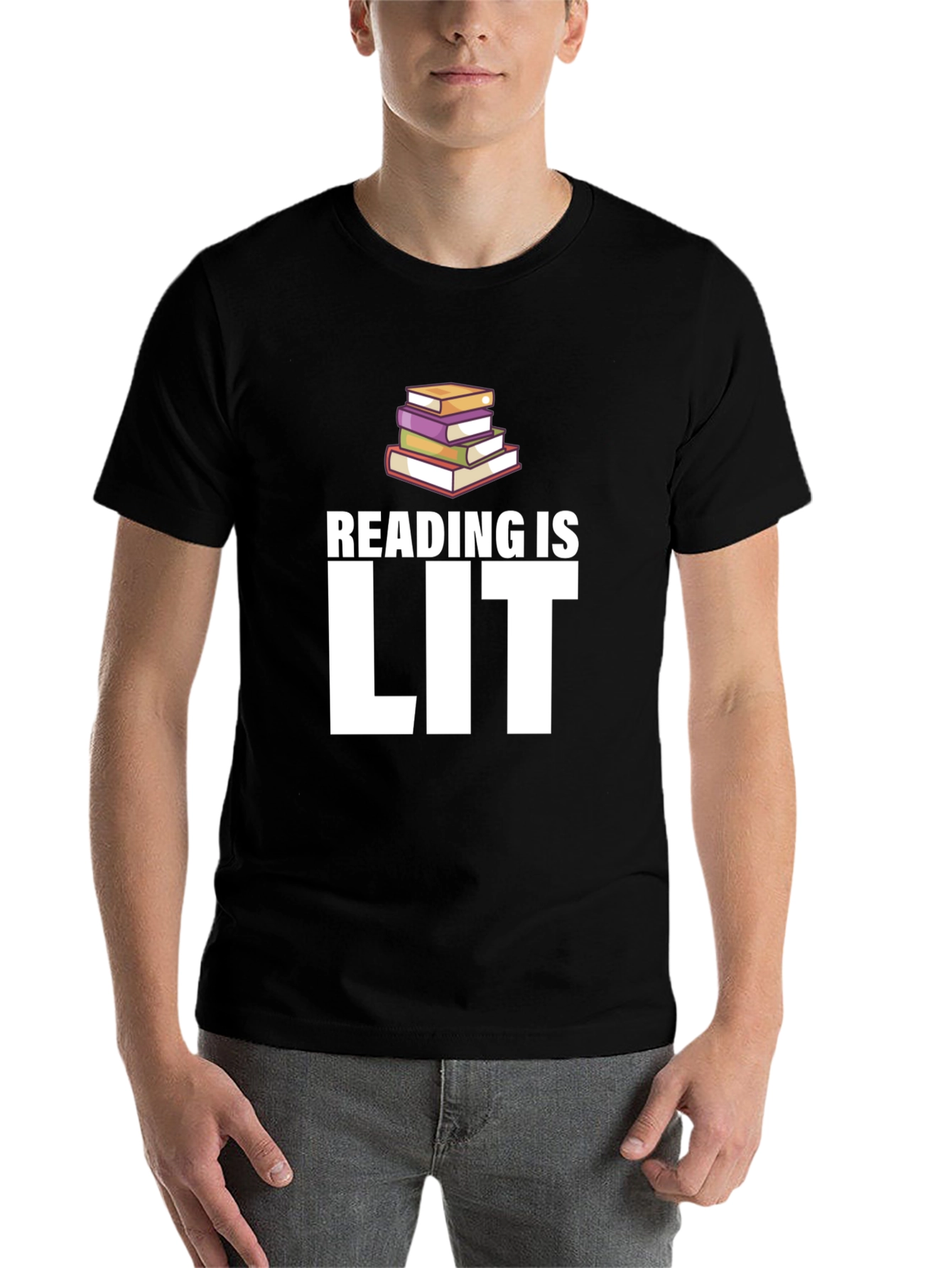 Black Reading is Lit Graphic Tee - Black Cotton T-Shirt view 7