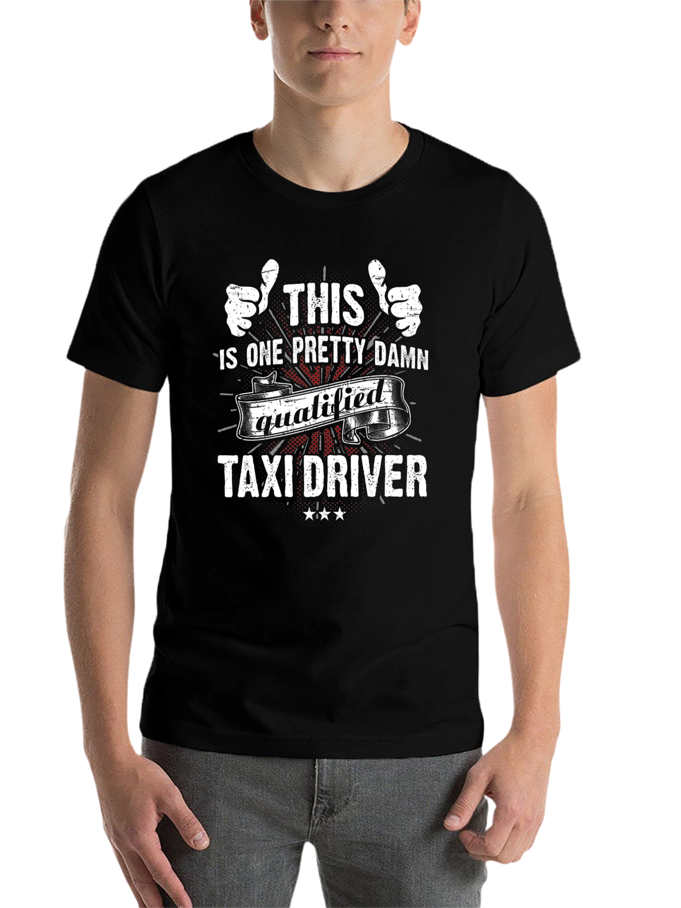 Black Funny Taxi Driver T-Shirt Gift - Qualified Humor Tee view 7
