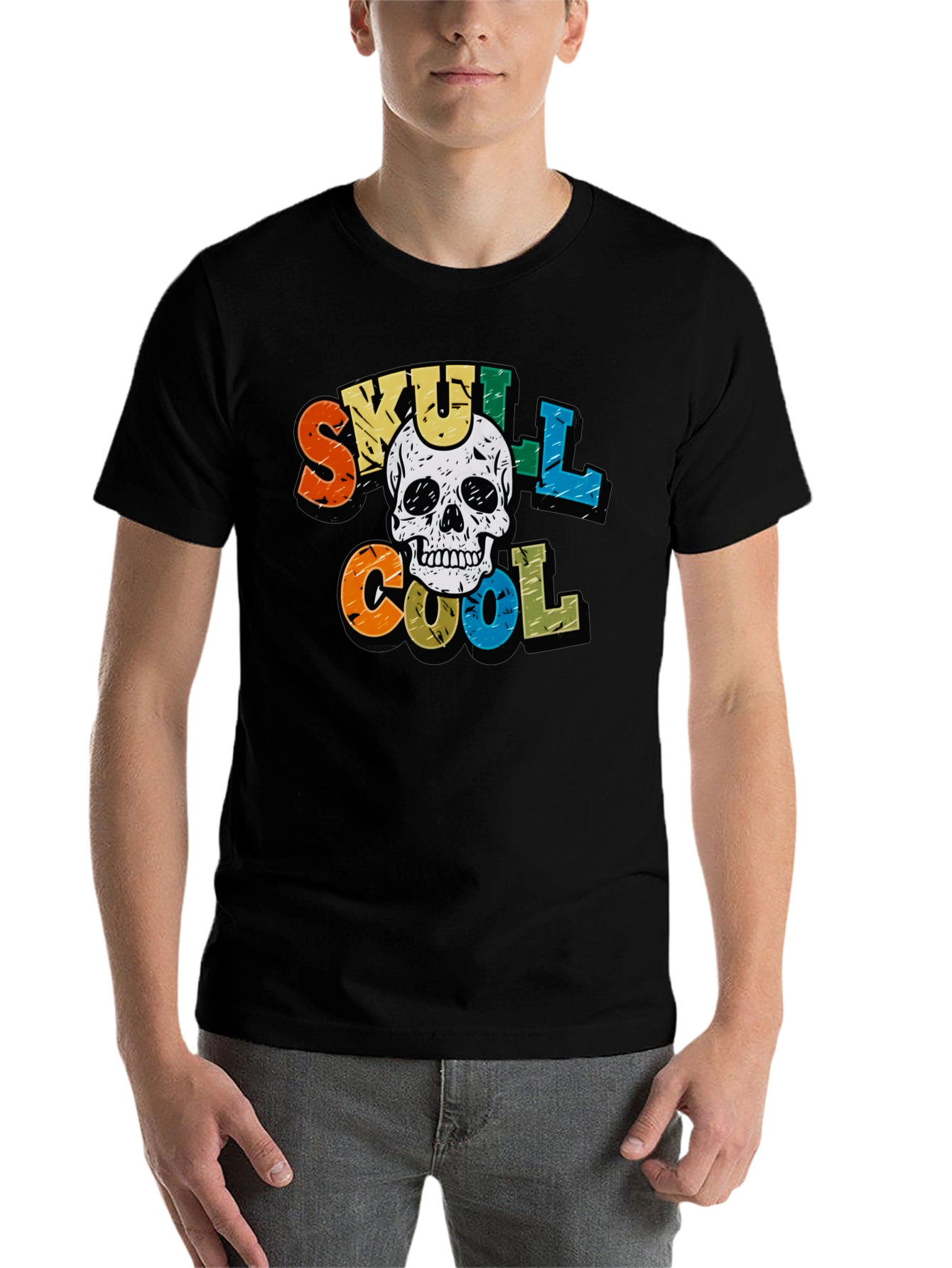 Black Skull Cool Graphic T-Shirt view 7