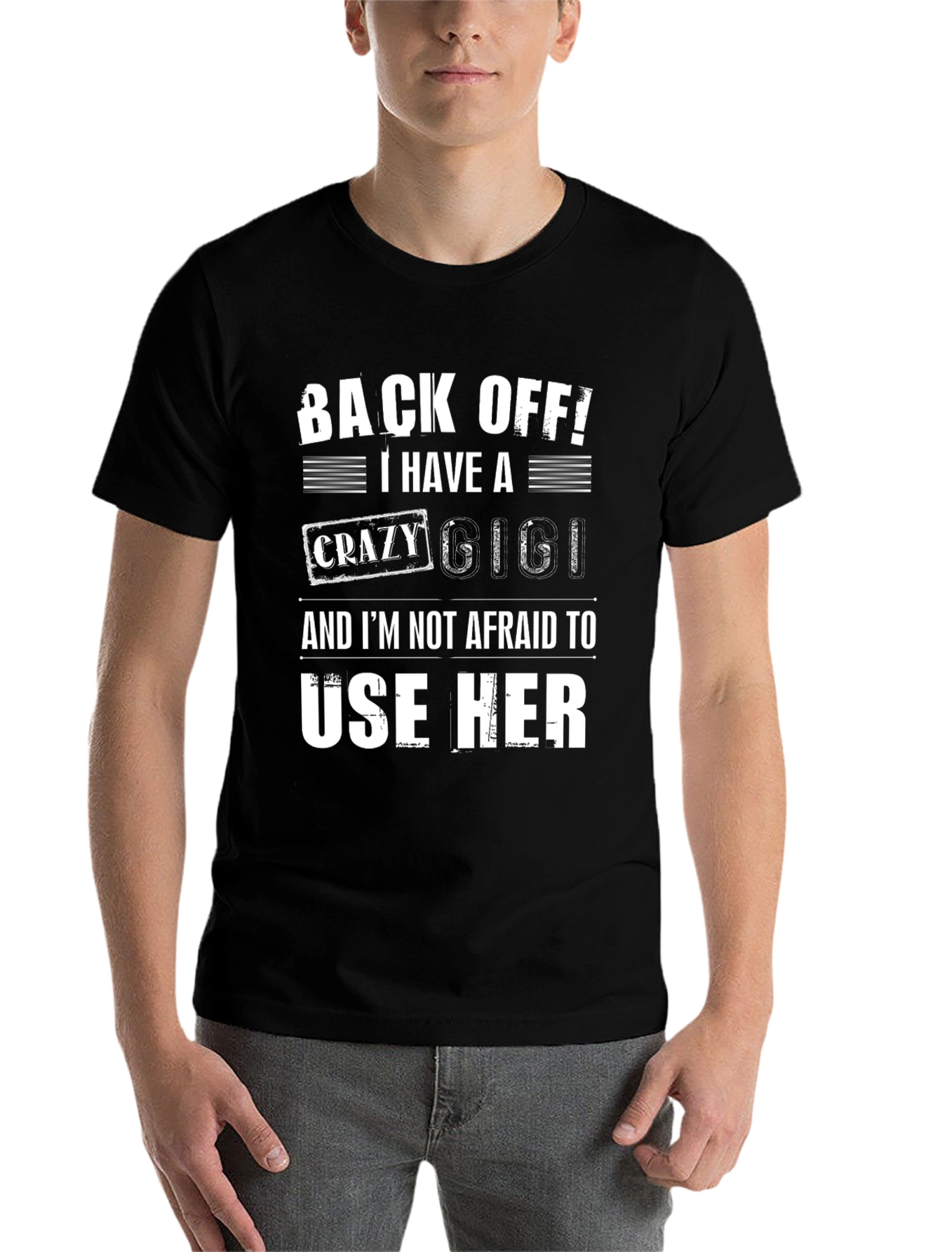 Black Back Off Crazy Gigi Graphic T-Shirt view 7