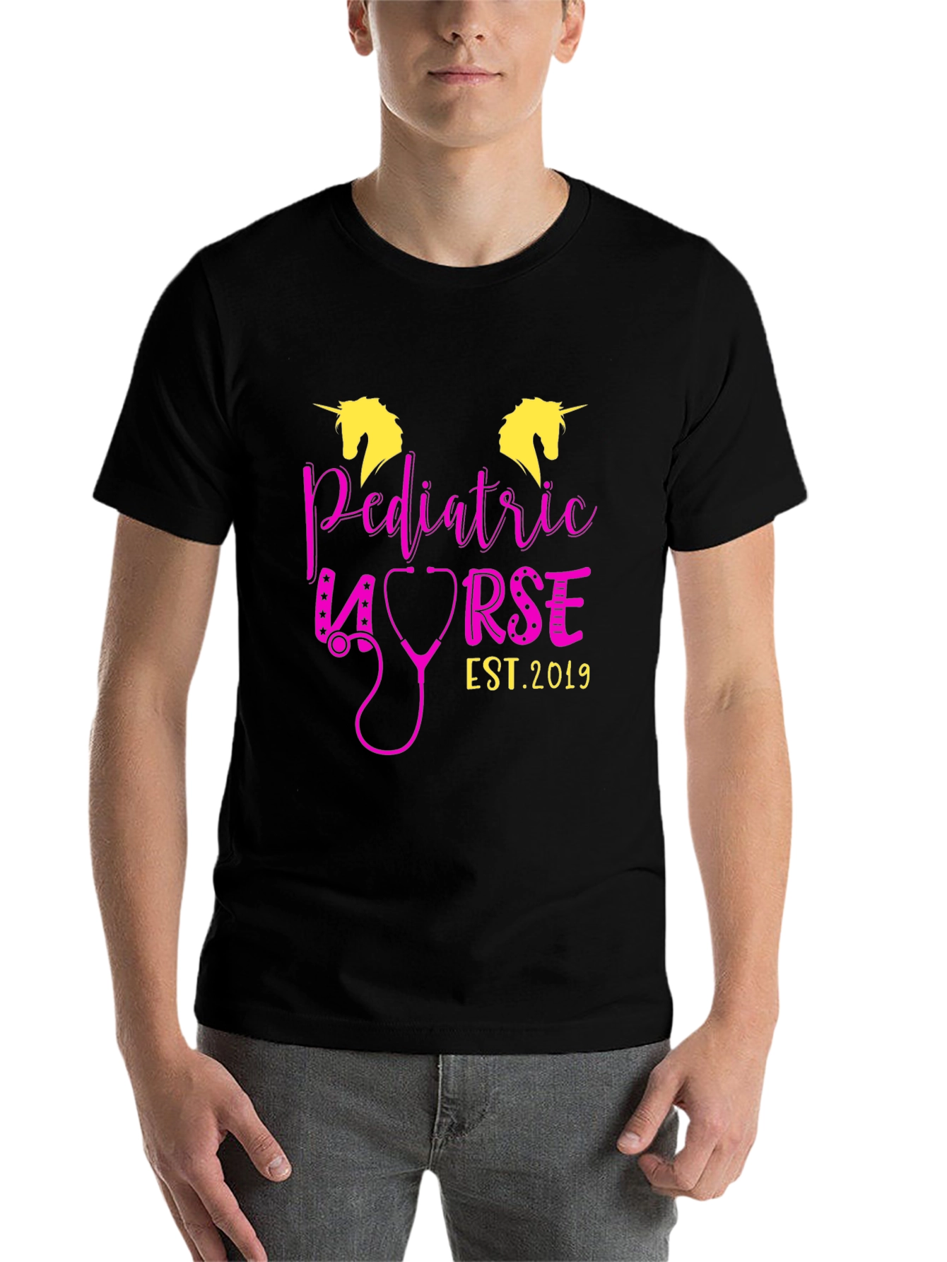 Black Pediatric Nurse Unicorn T-Shirt - Est. 2019 view 7