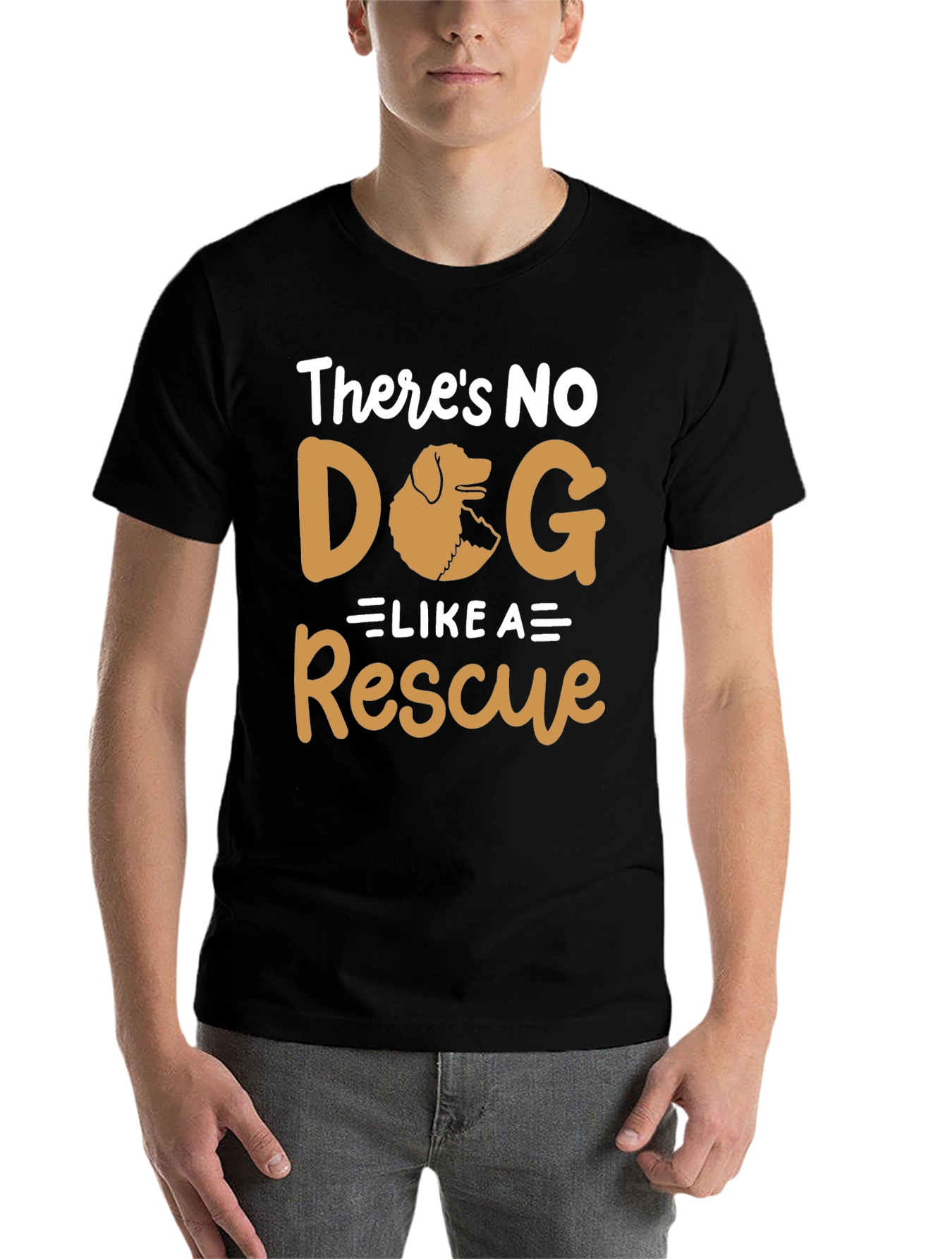 Black Rescue Dog T-Shirt - Unisex Graphic Tee view 7