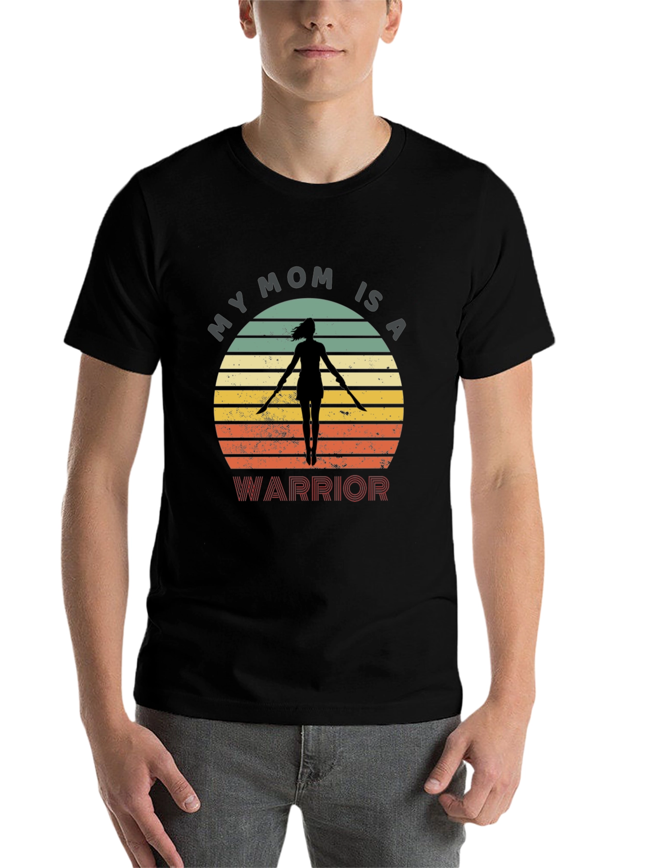 Black My Mom Is A Warrior Graphic Tee - Unisex view 7