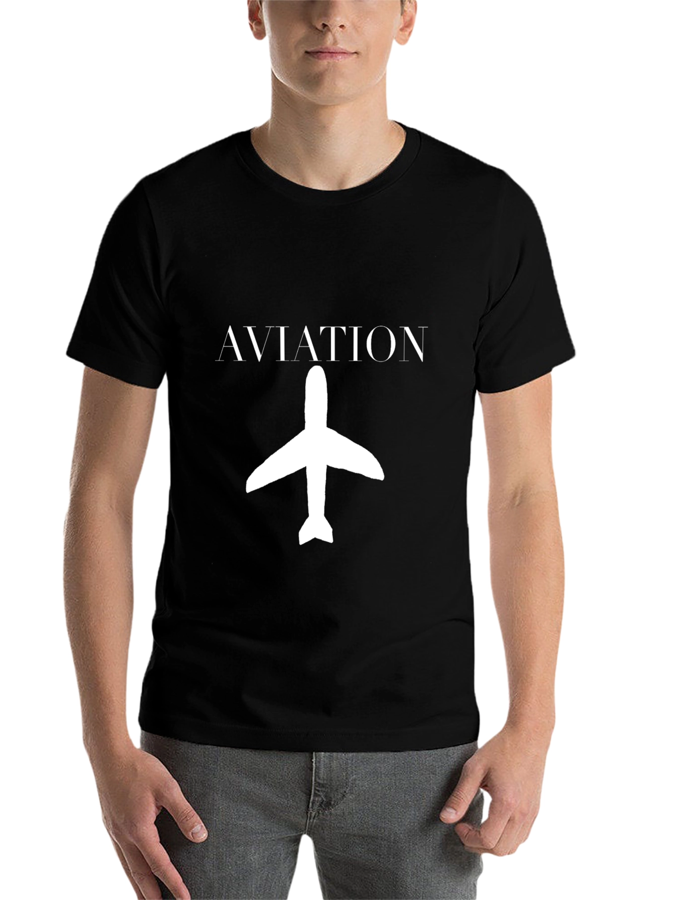 Aviation Airplane Graphic Black T-Shirt - 7
