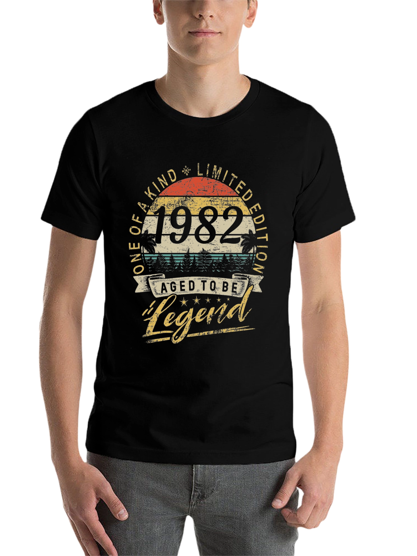 Black Aged to be Legend 1982 Graphic T-Shirt view 7
