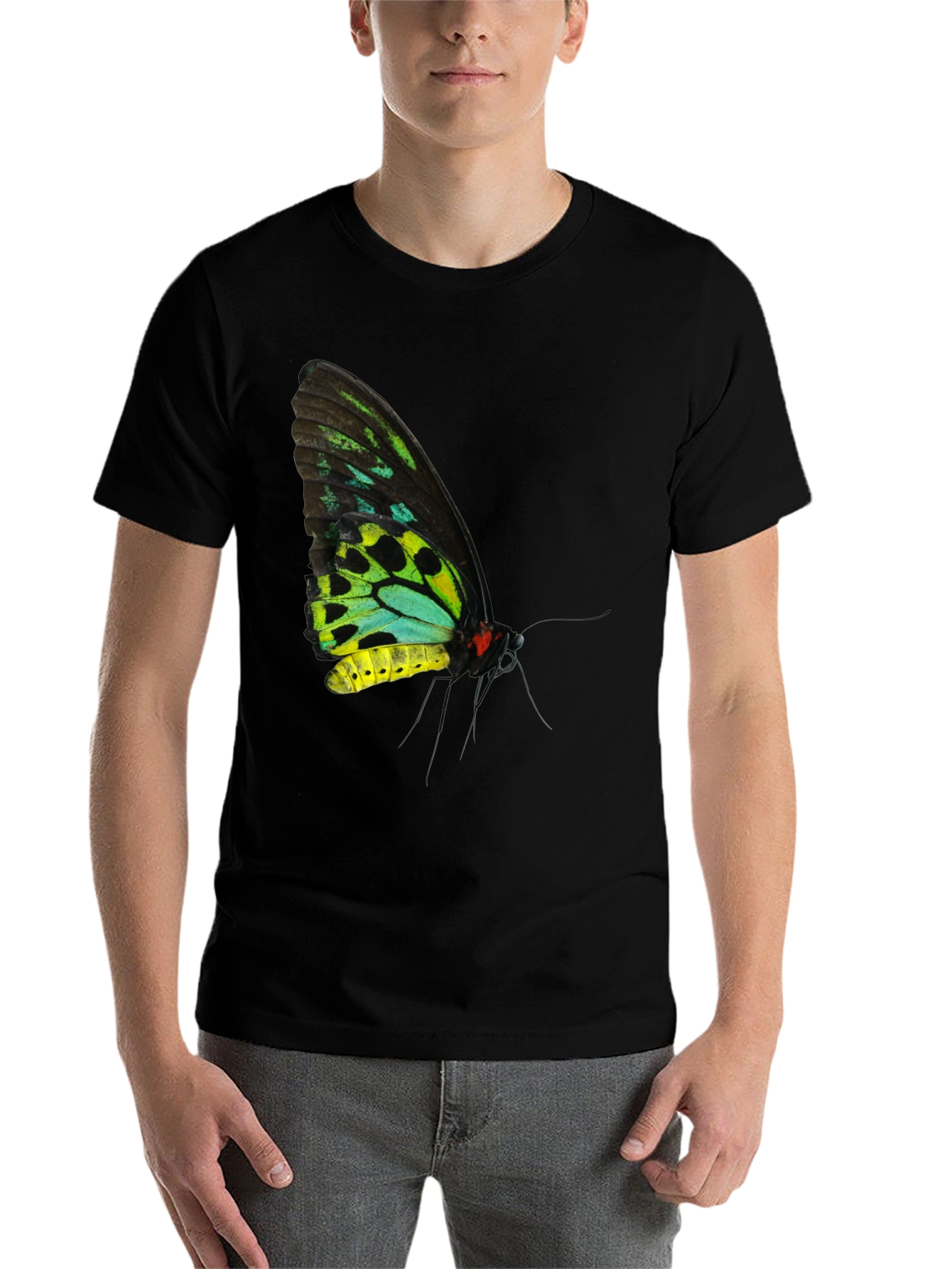 Black Butterfly Graphic Black T-Shirt view 7