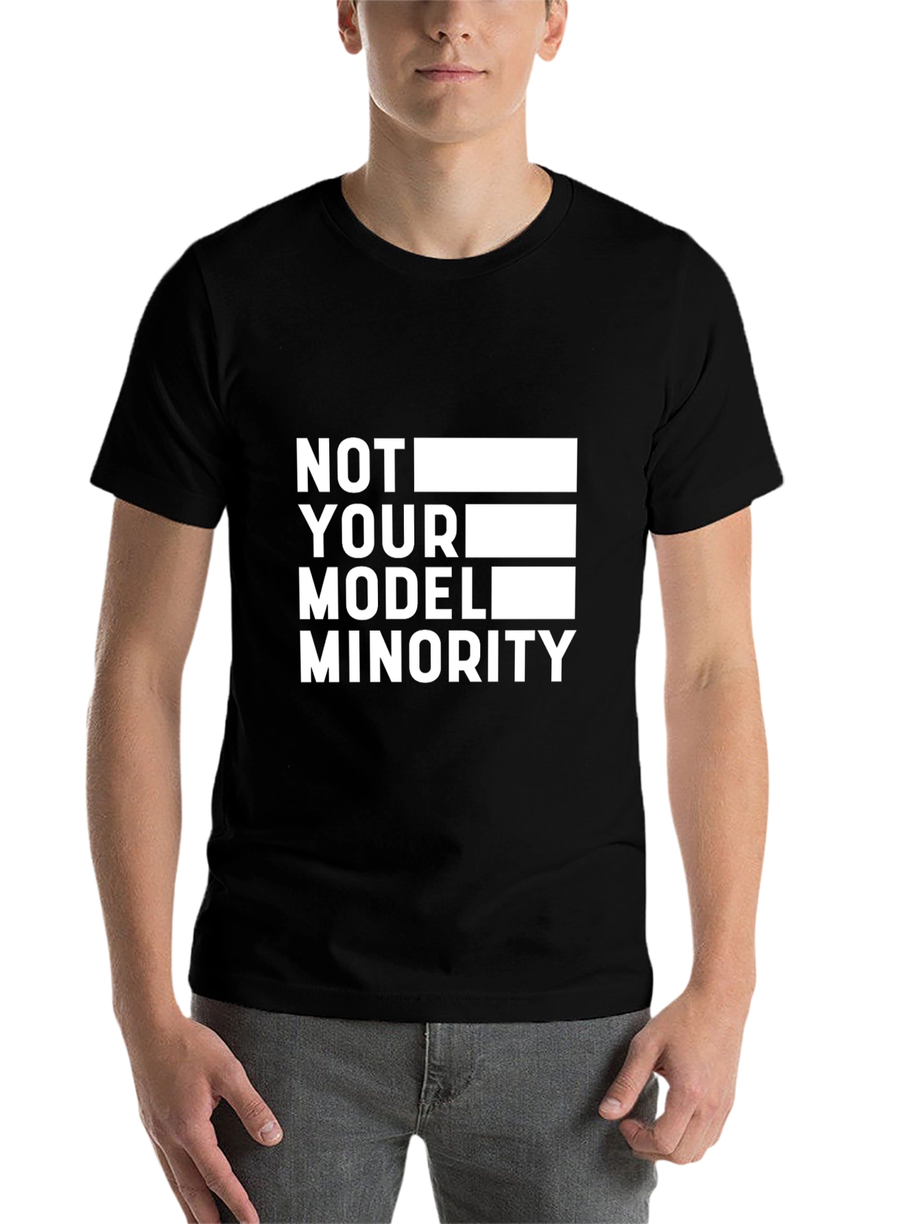 Black Not Your Model Minority Graphic Tee view 7
