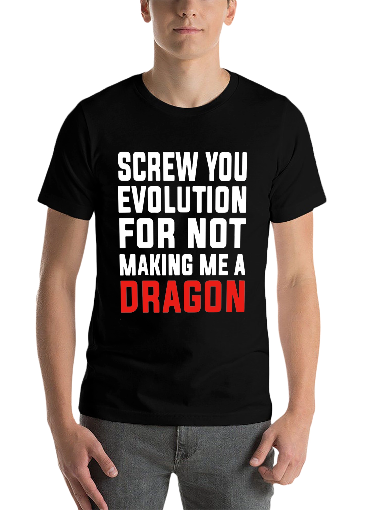 Black Funny Evolution Dragon T-Shirt view 7