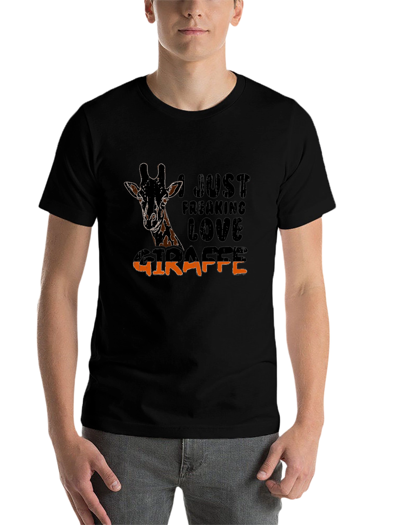 Black I Just Freaking Love Giraffe Graphic Tee view 7