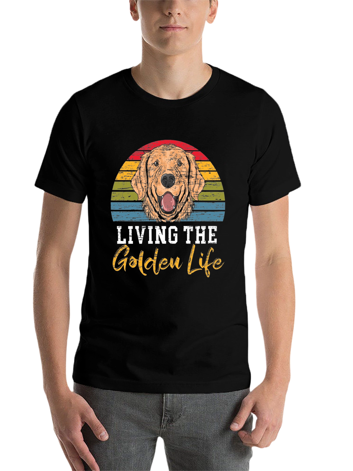 Black Living the Golden Life T-Shirt view 7