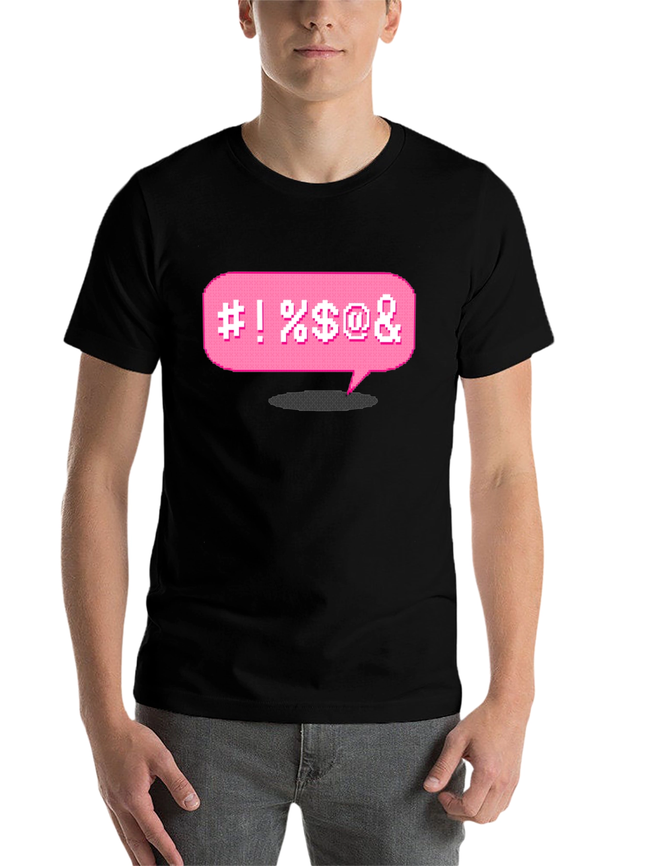 Black Pixel Profanity T-Shirt - Funny Graphic Tee view 7