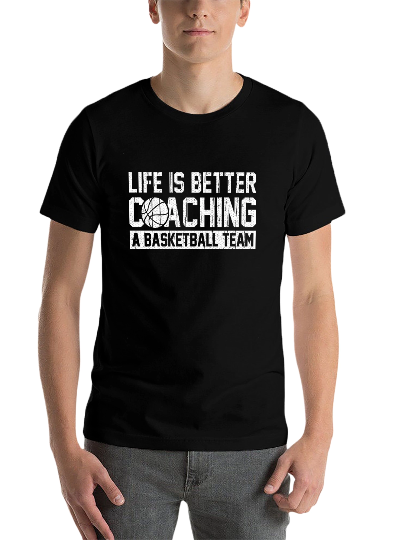 Black Life is Better Coaching a Basketball Team Black T-Shirt view 7
