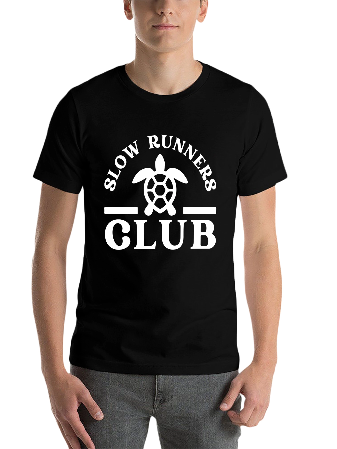 Black Slow Runners Club Turtle Graphic Tee - Black view 7