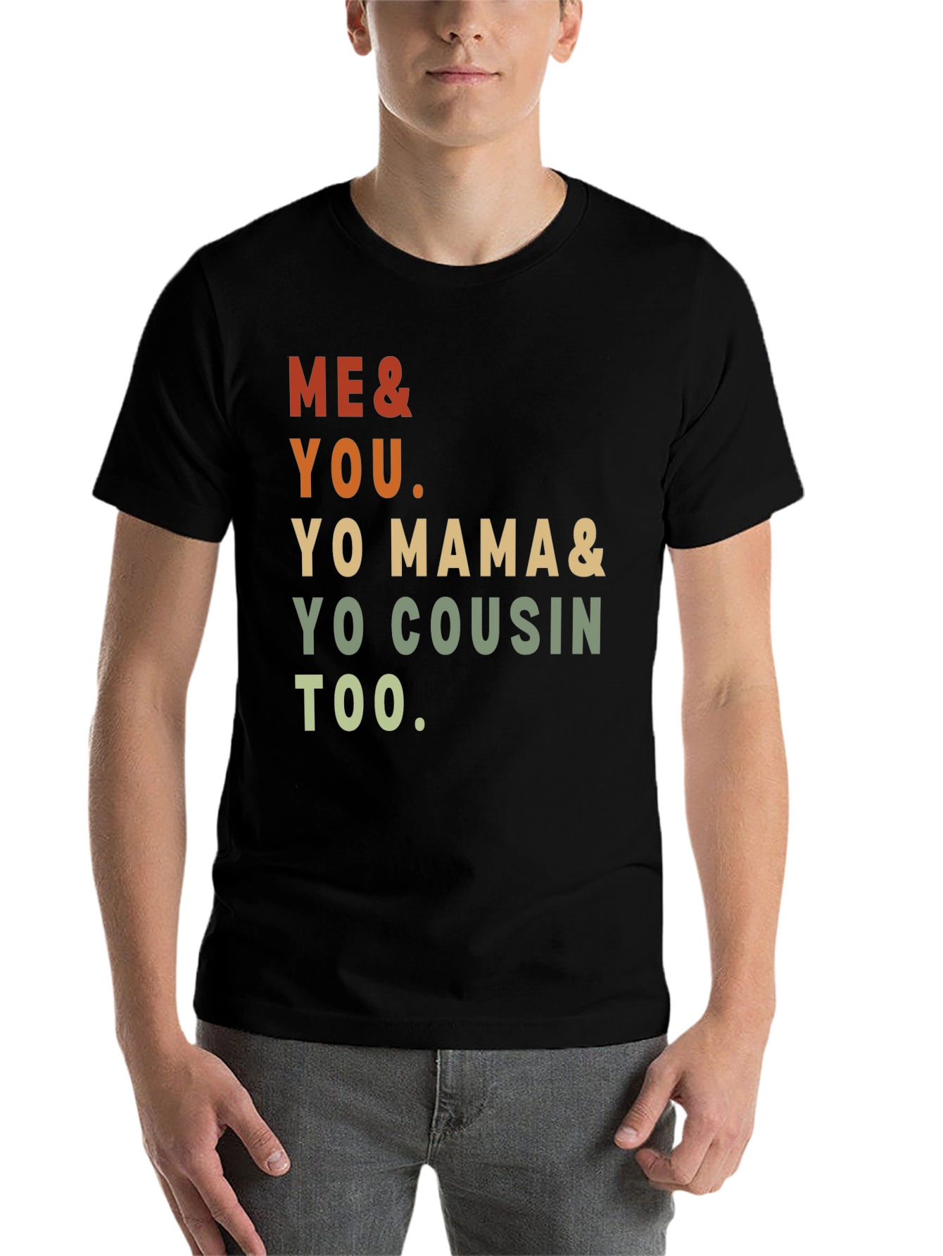 Black Me & You Tee - Yo Mama & Cousin Too - Retro Style view 7