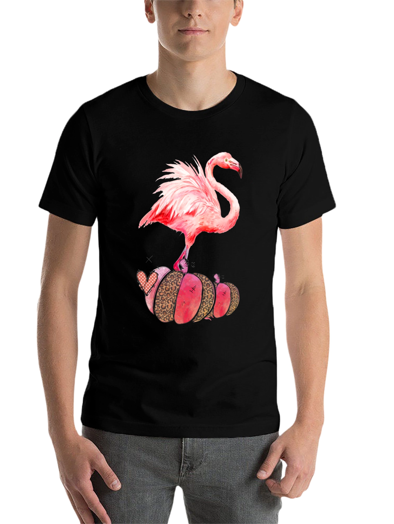 Black Flamingo Pumpkin Patch Tee view 7