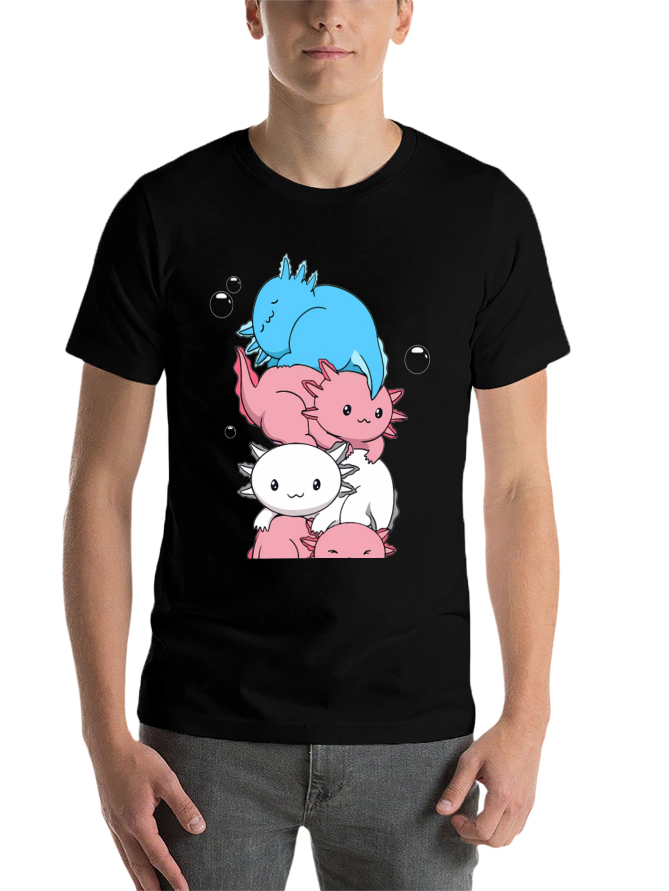 Black Axolotl Stack Graphic Tee view 7