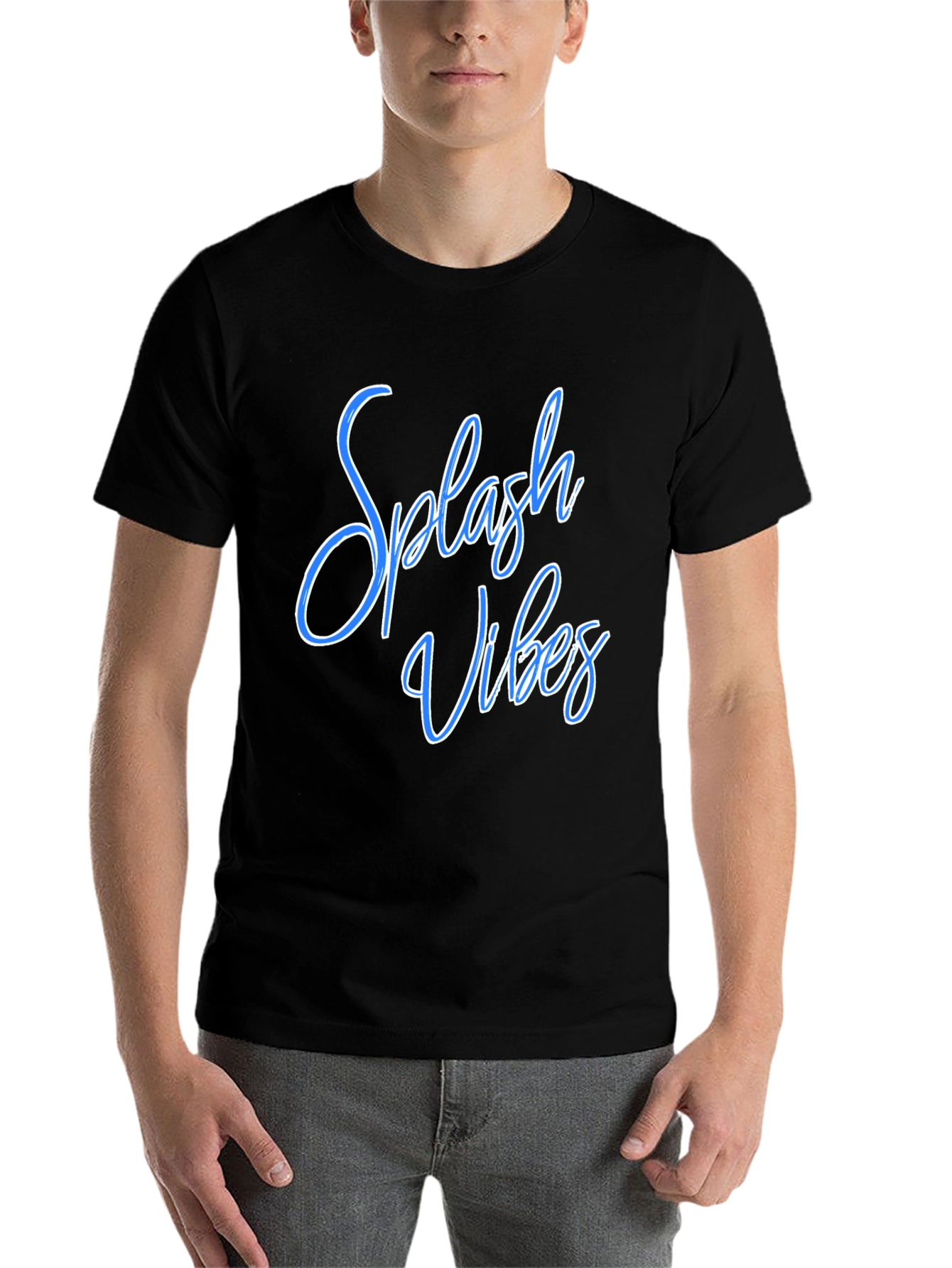 Black Splash Vibes Black Graphic Tee view 7