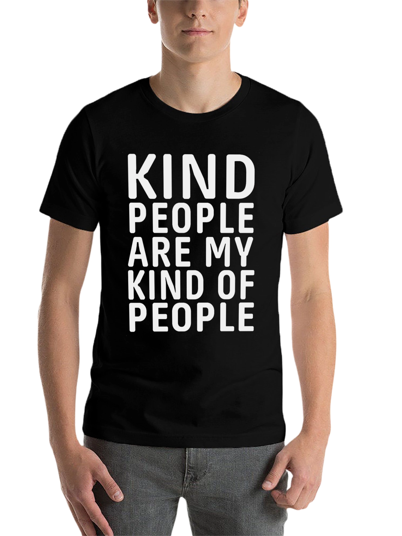 Black Kind People T-Shirt - Unisex Graphic Tee view 7