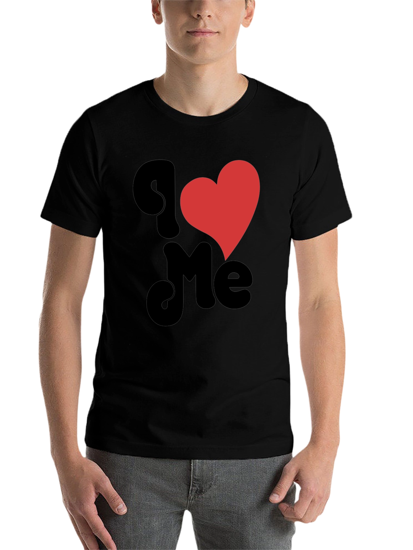 Black I Heart Me Black Graphic Tee view 7