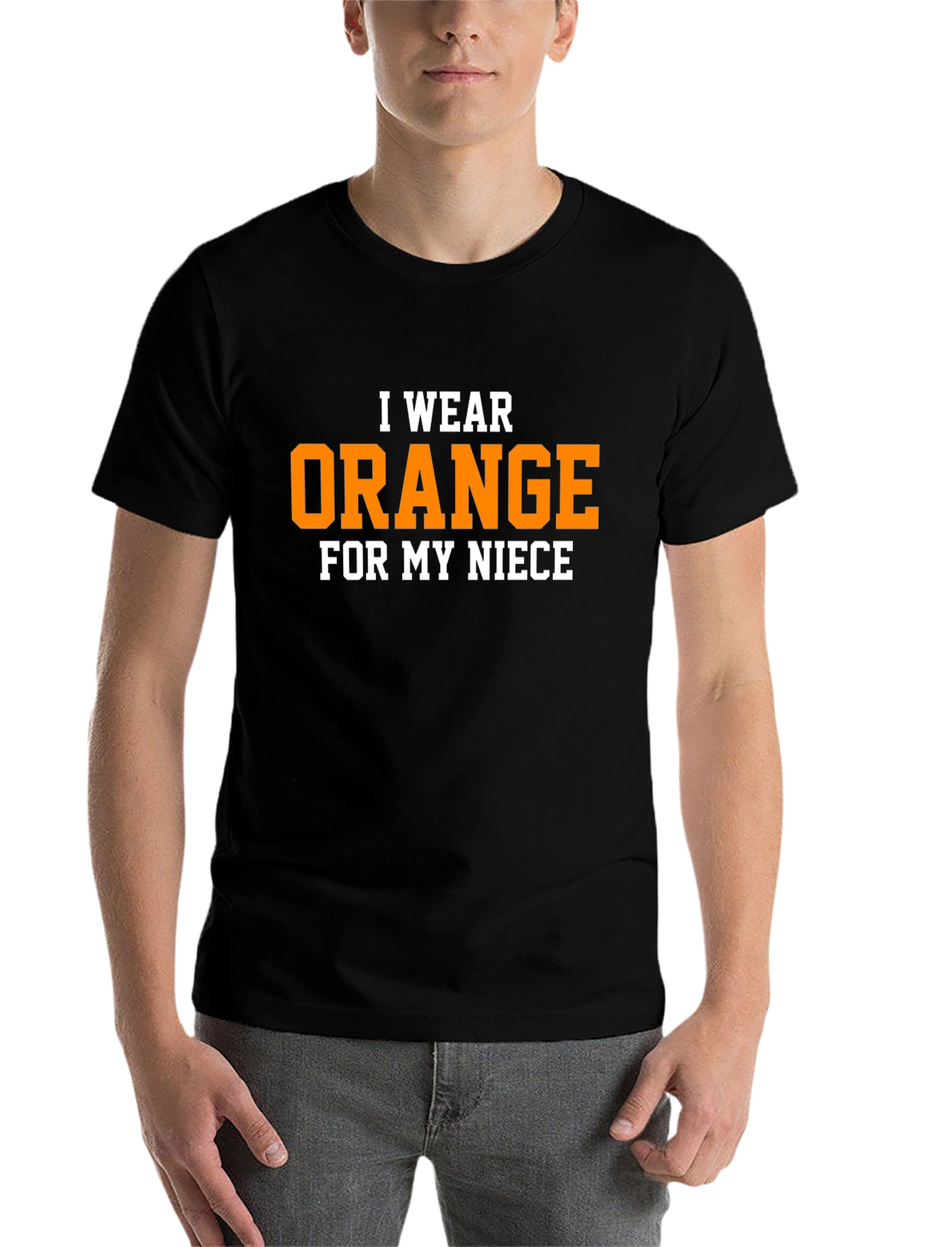Black I Wear Orange For My Niece T-Shirt view 7