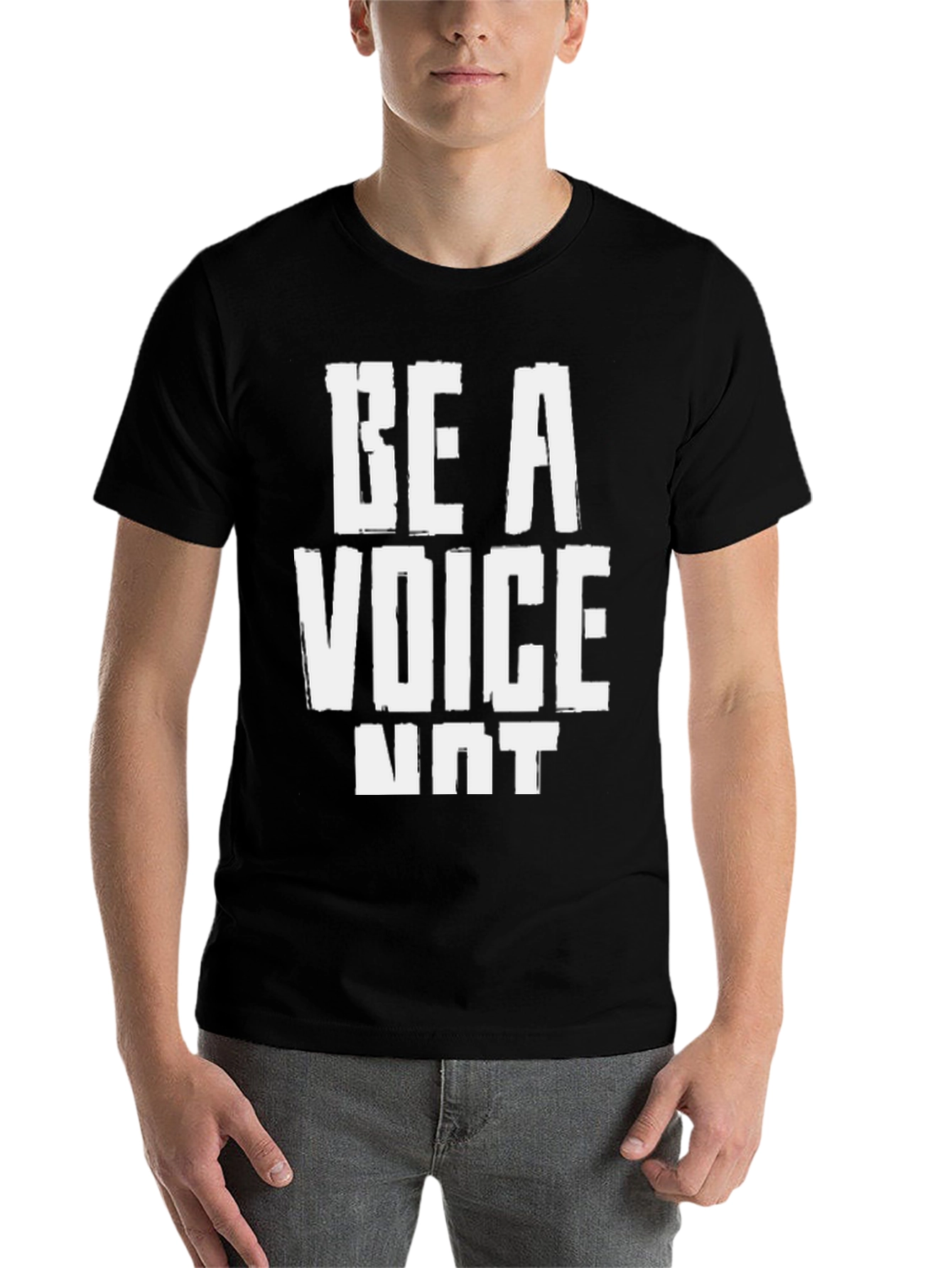 Black Be a Voice T-Shirt - Black Graphic Tee view 7