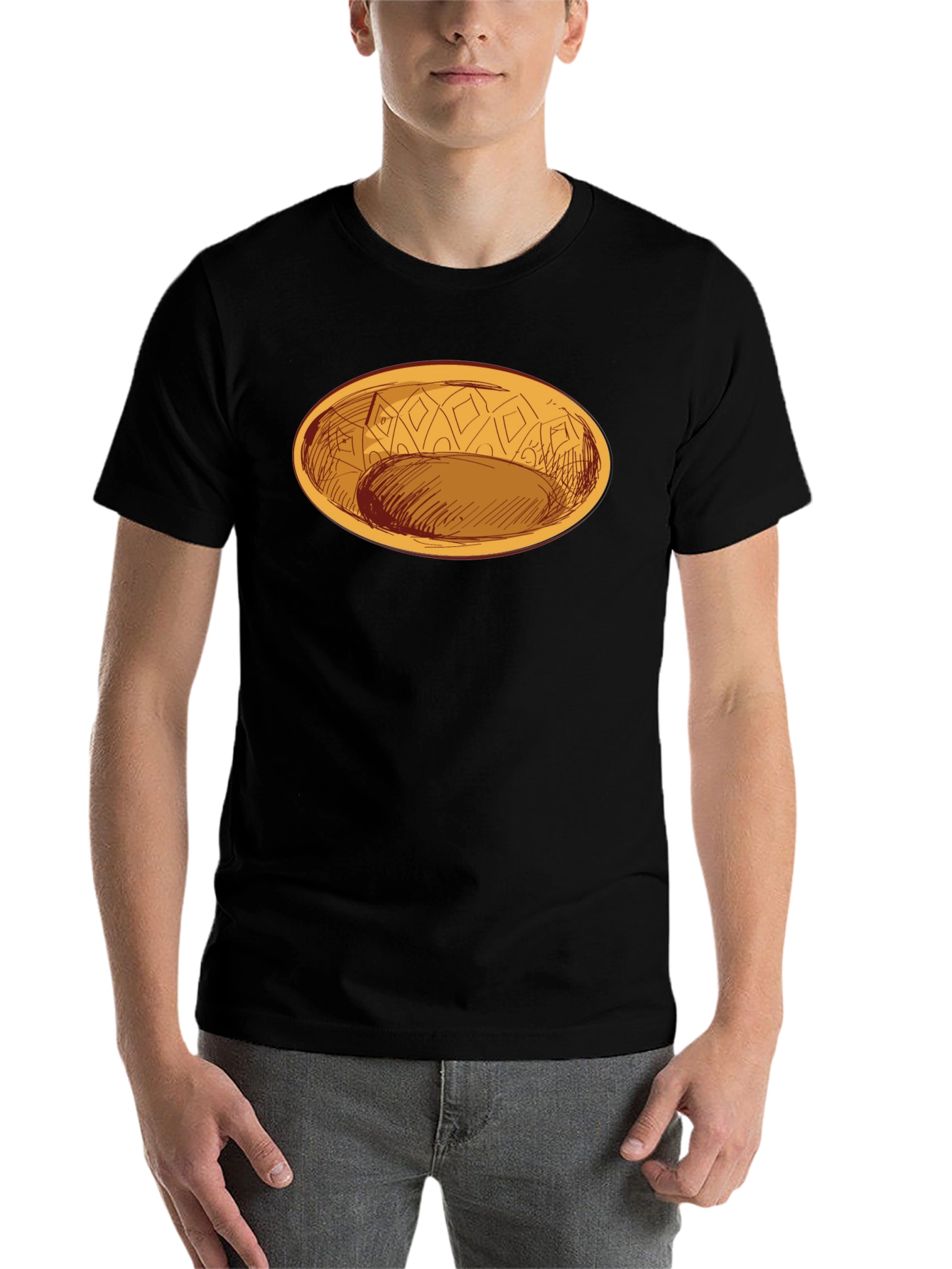 Black Oval Dish Graphic Tee - Modern Style view 7