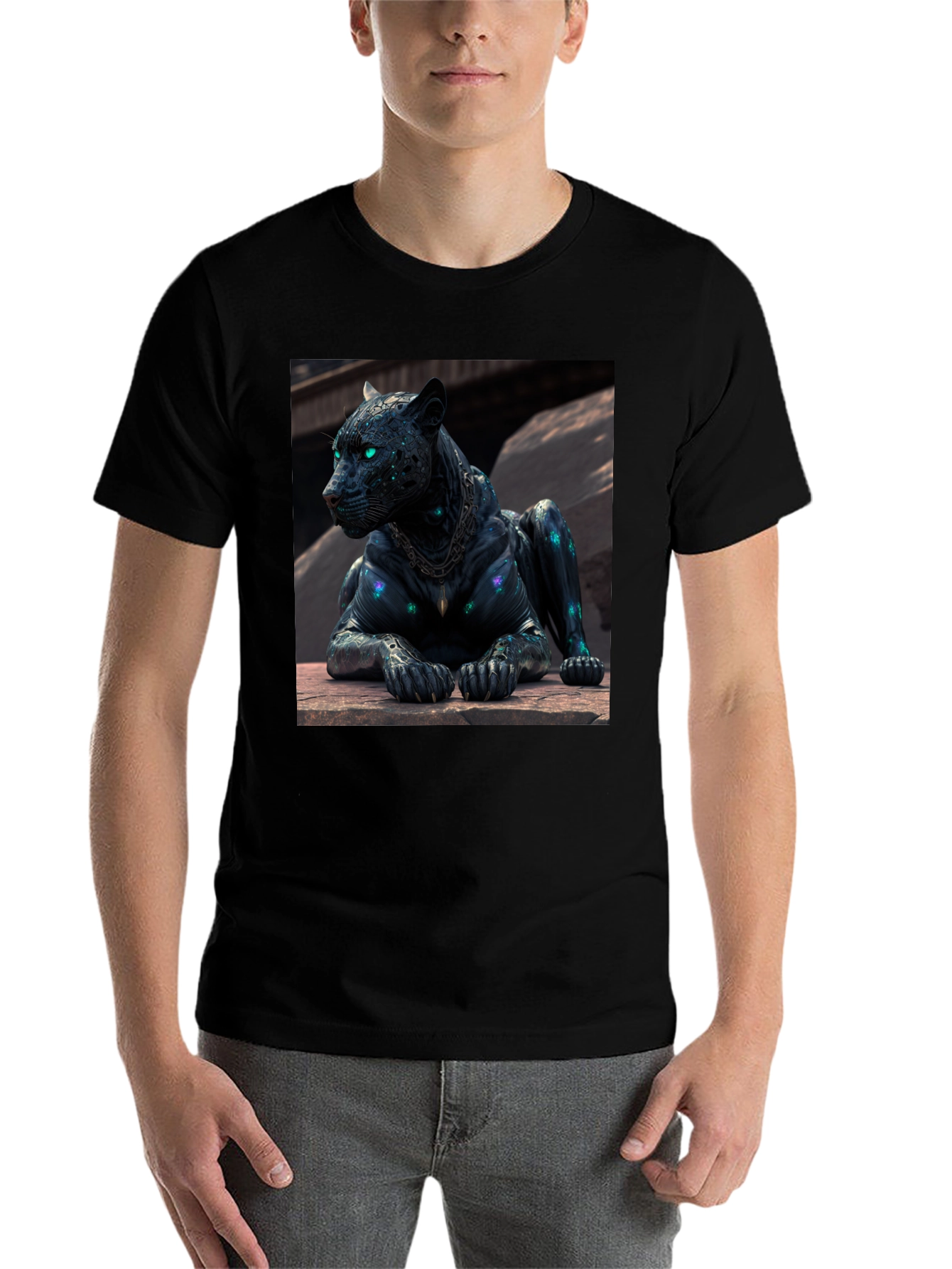 Black Black Panther Graphic Tee - Unique Design view 7