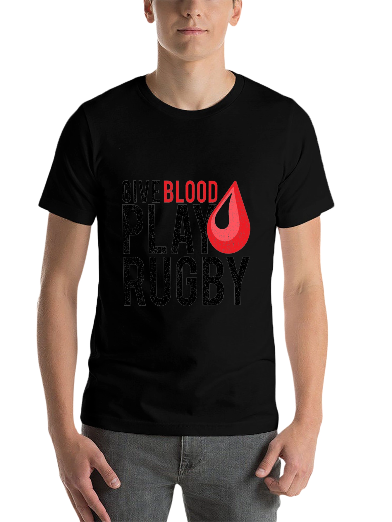 Give Blood Play Rugby Graphic T-Shirt - 7