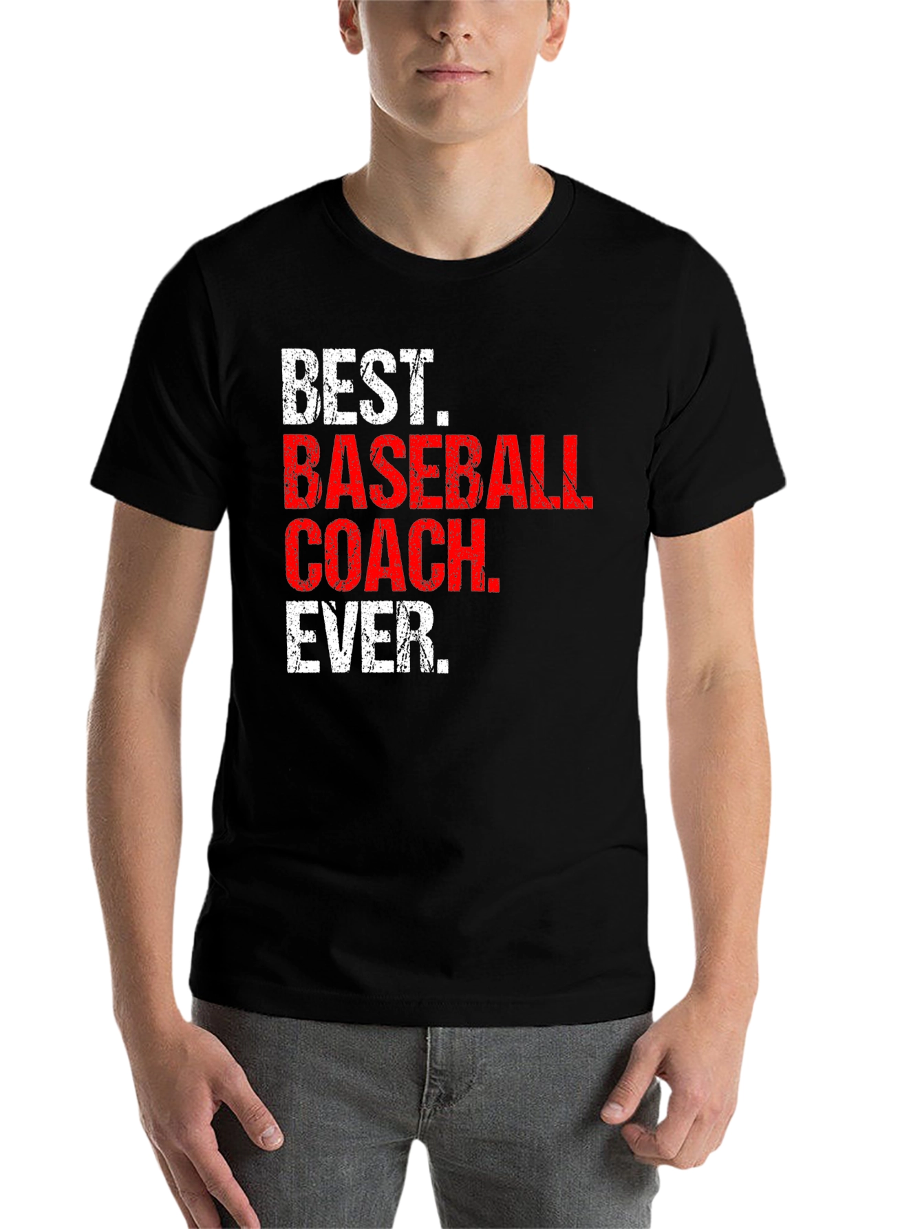 Black Best Baseball Coach Ever Graphic T-Shirt view 7