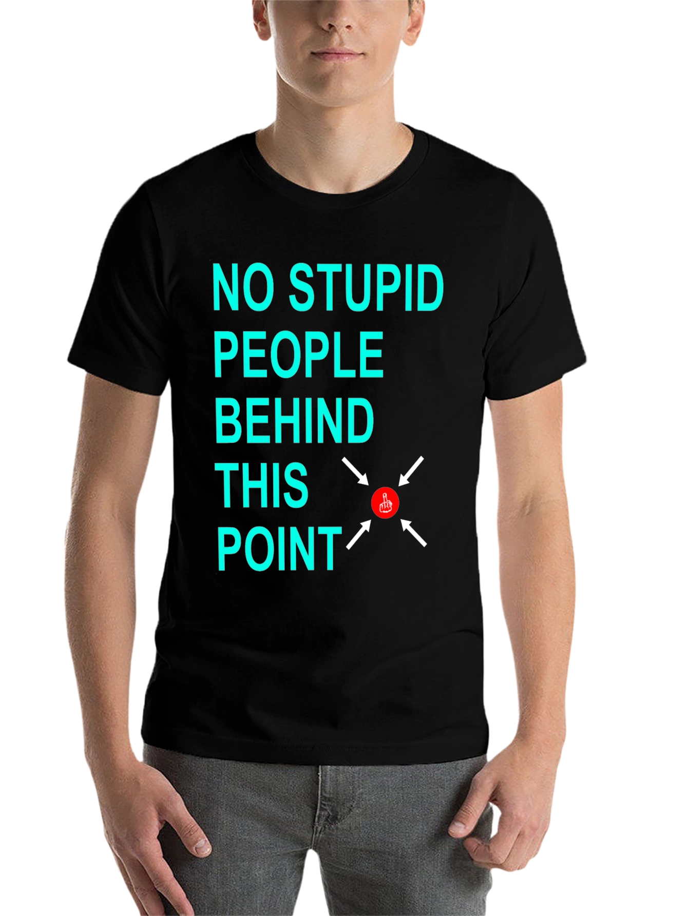 Black No Stupid People Graphic T-Shirt view 7