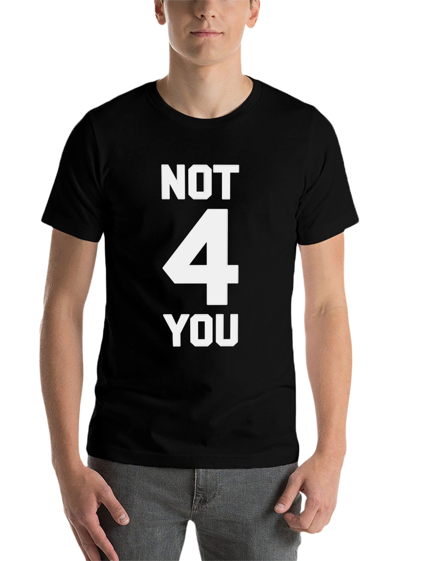 Black Not 4 You Graphic Tee - Men's Black Cotton T-Shirt view 7