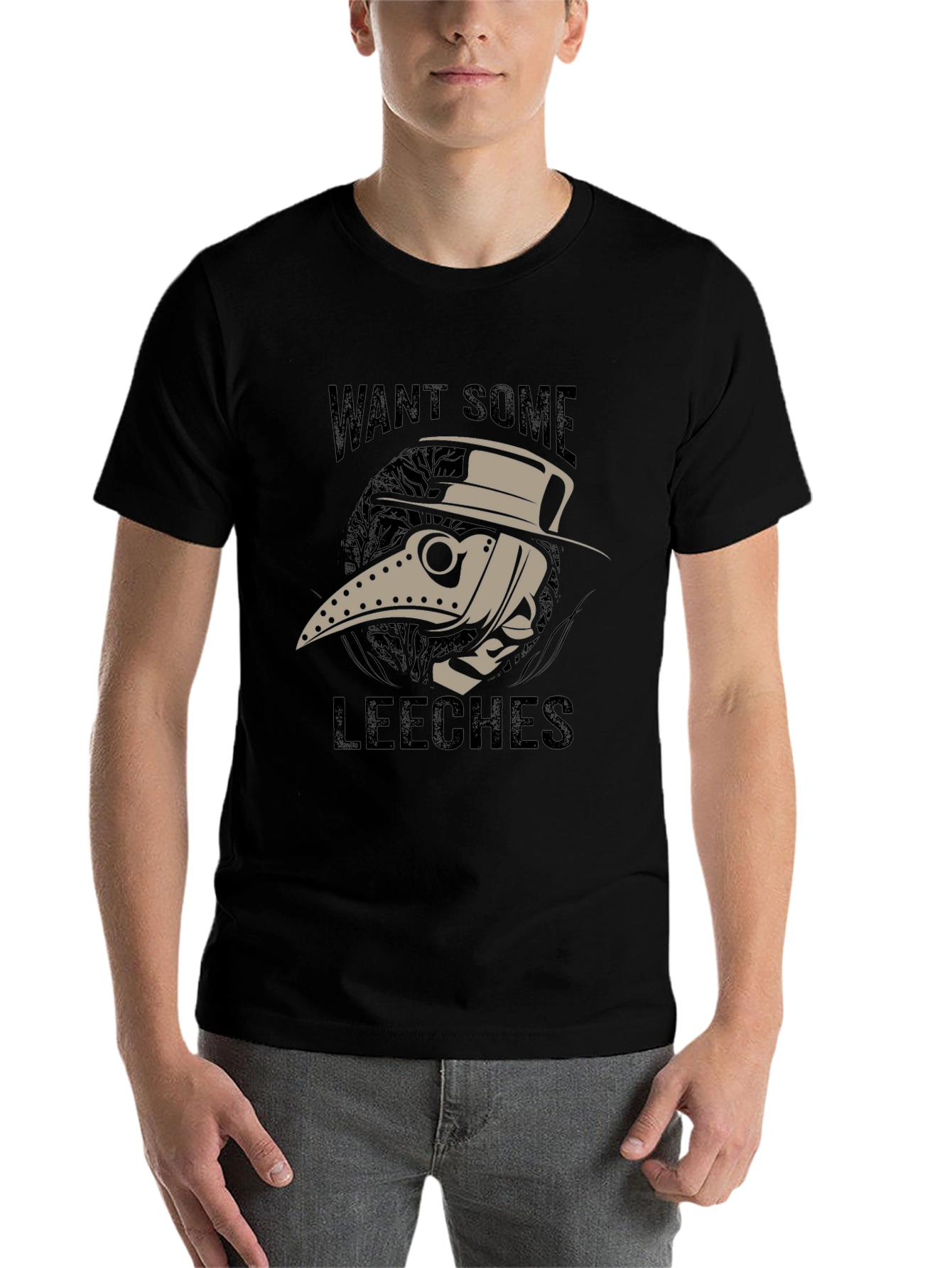 Black Want Some Leeches? Plague Doctor T-Shirt view 7