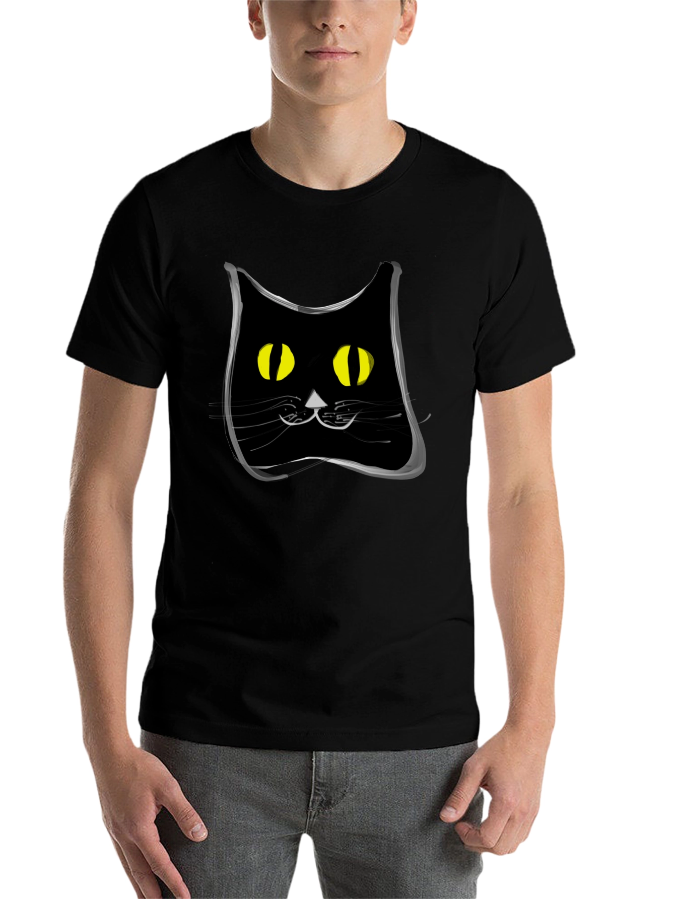 Black Black Cat Graphic Tee - Modern Style view 7