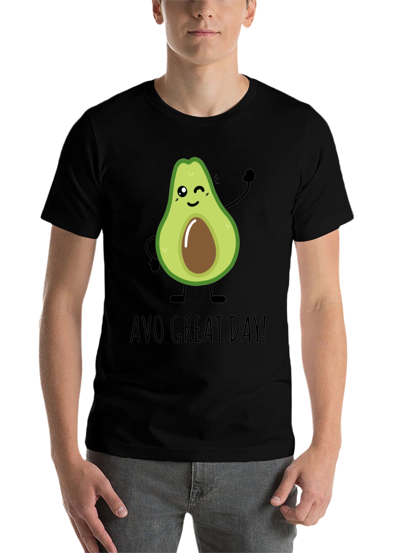 Black Avo Great Day T-Shirt - Cute Avocado Graphic Tee view 7