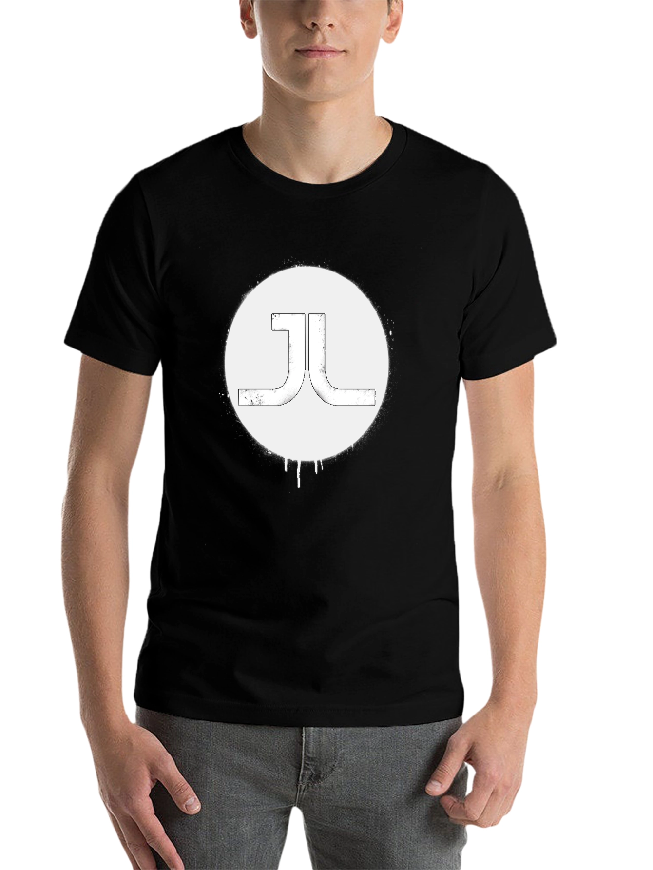 Black Abstract Logo T-Shirt - Modern Graphic Tee view 7
