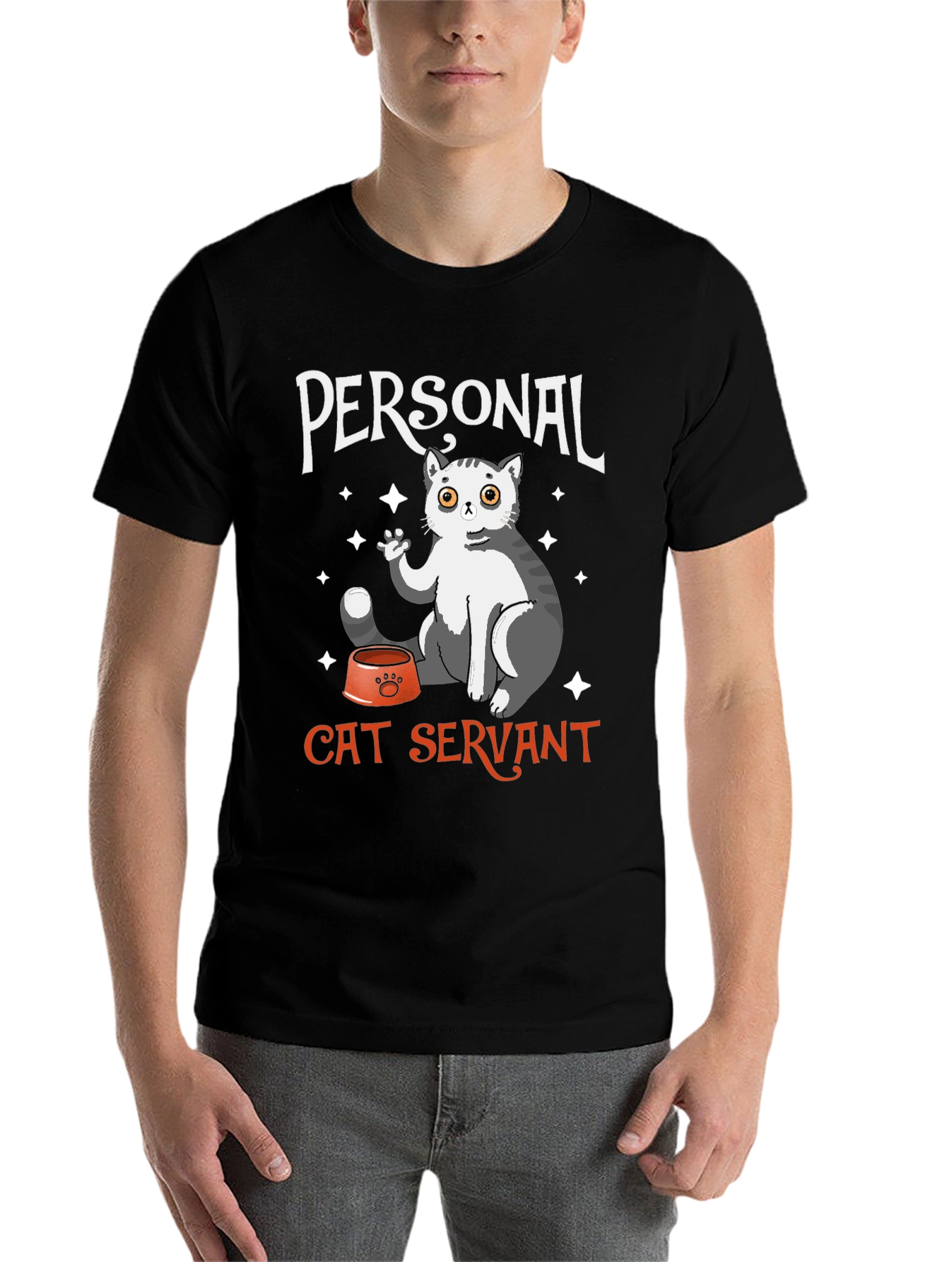 Black Personal Cat Servant T-Shirt view 7