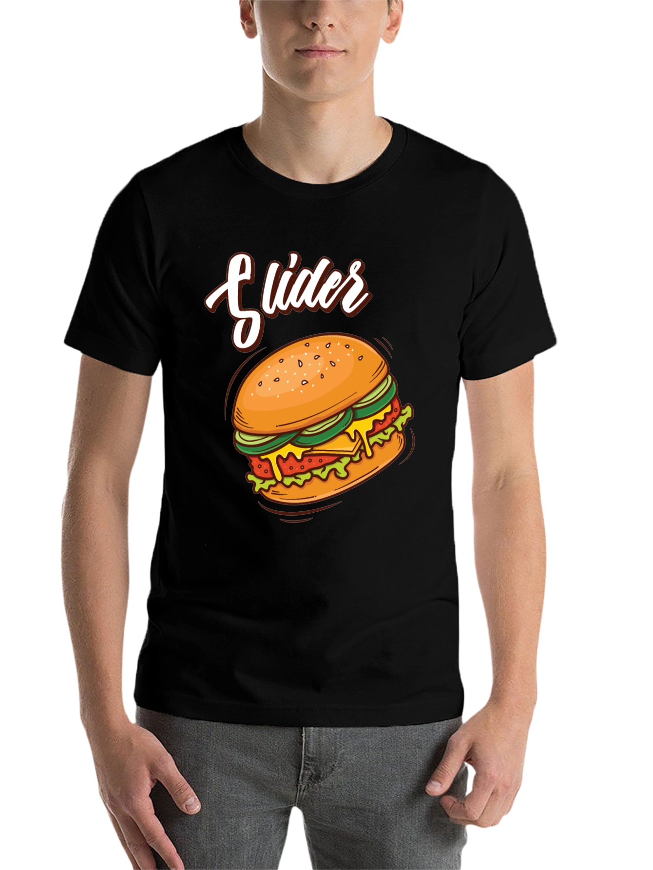 Black Slider Graphic Tee - Casual Unisex T-Shirt view 7