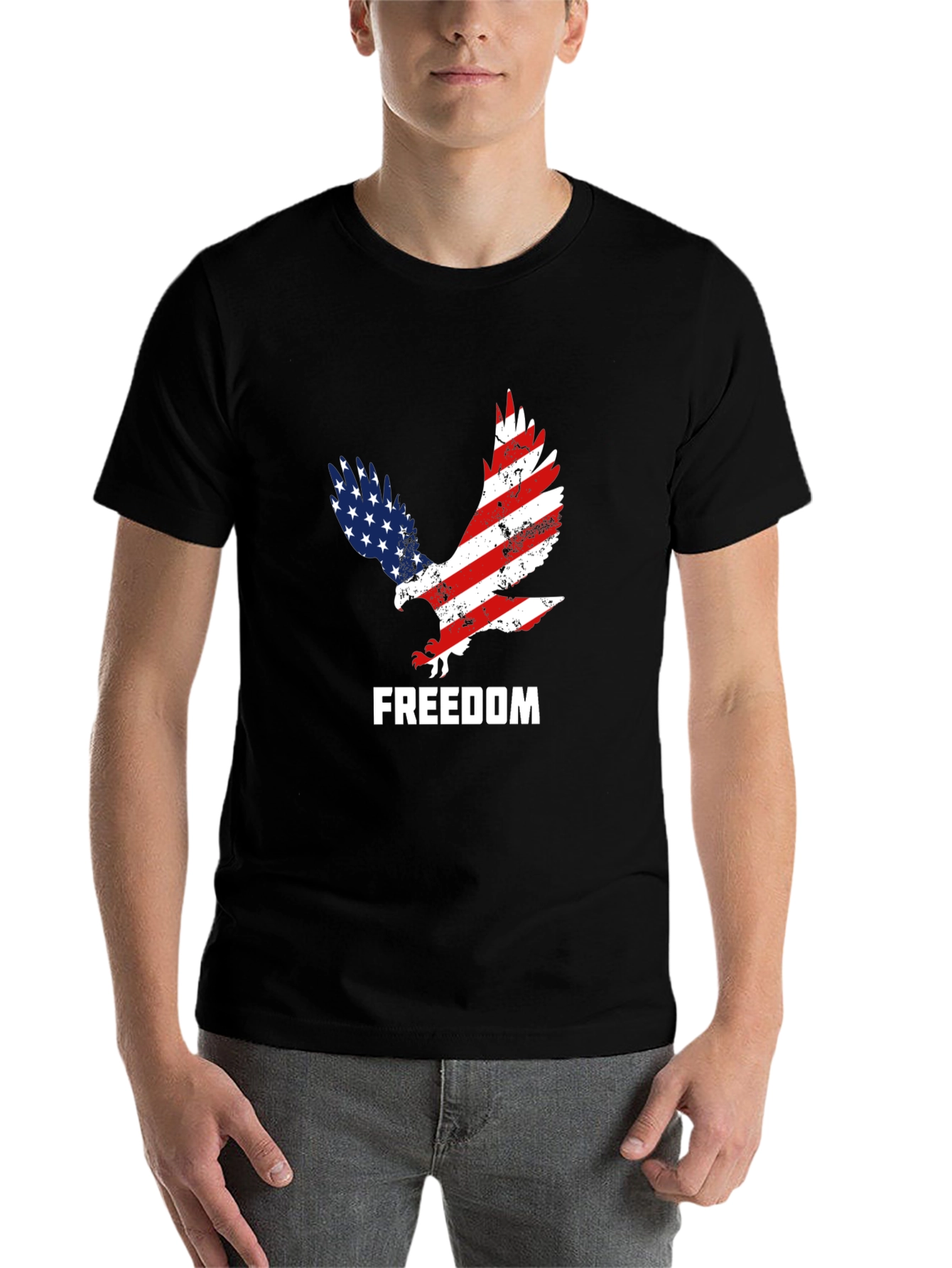 Black American Freedom Eagle Graphic Tee view 7