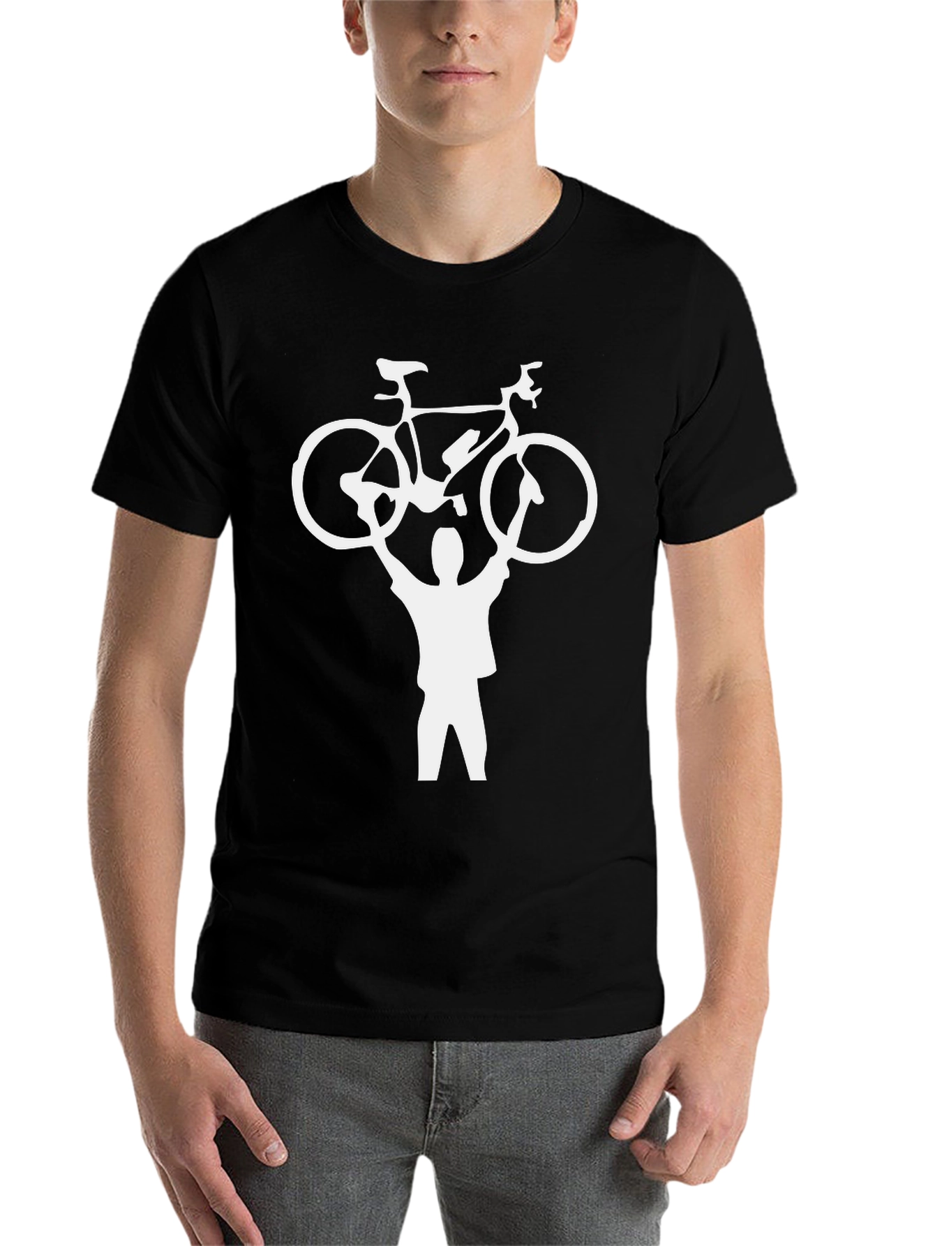 Black Bike Champ T-Shirt - Black Cotton Graphic Tee view 7