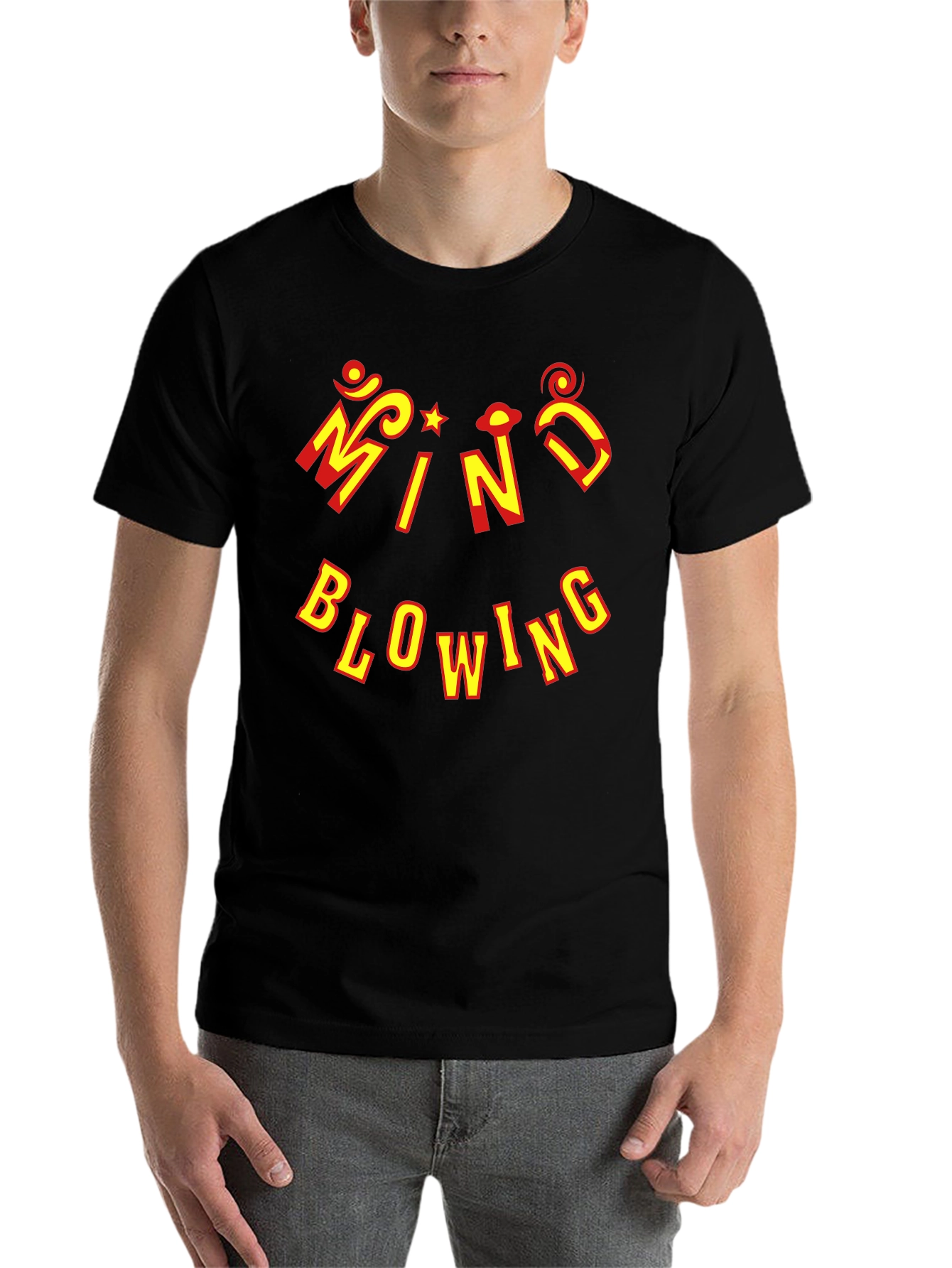 Black Mind Blowing Graphic Tee - Unique Design T-Shirt view 7