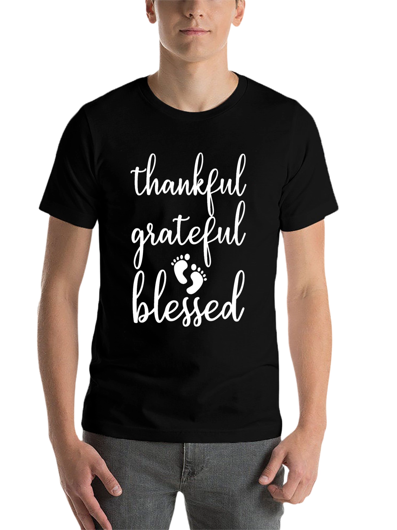 Black Thankful Grateful Blessed Tee view 7