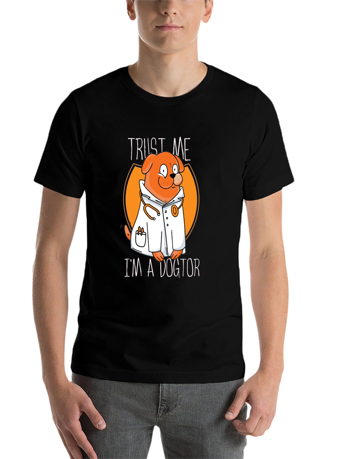 Black Trust Me I'm a Dogtor T-Shirt view 7