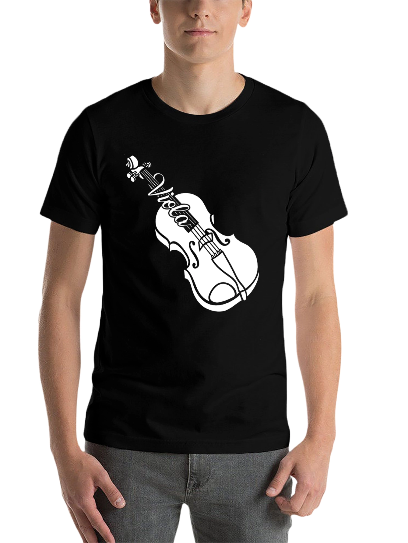 Black Viola Violin Black T-Shirt Music Lover Tee view 7
