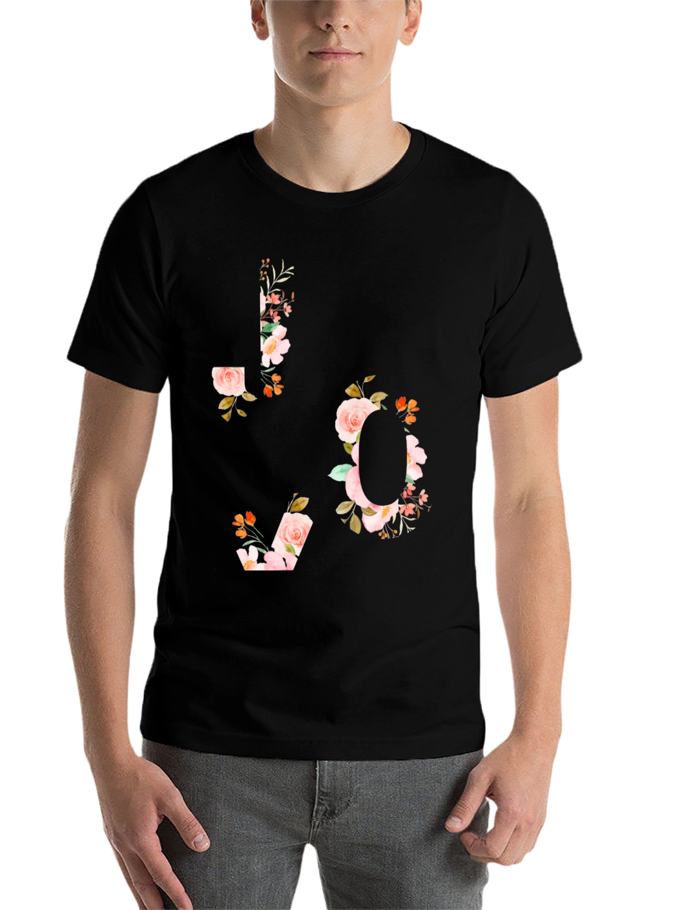 Black Floral LOVE Graphic T-Shirt view 7