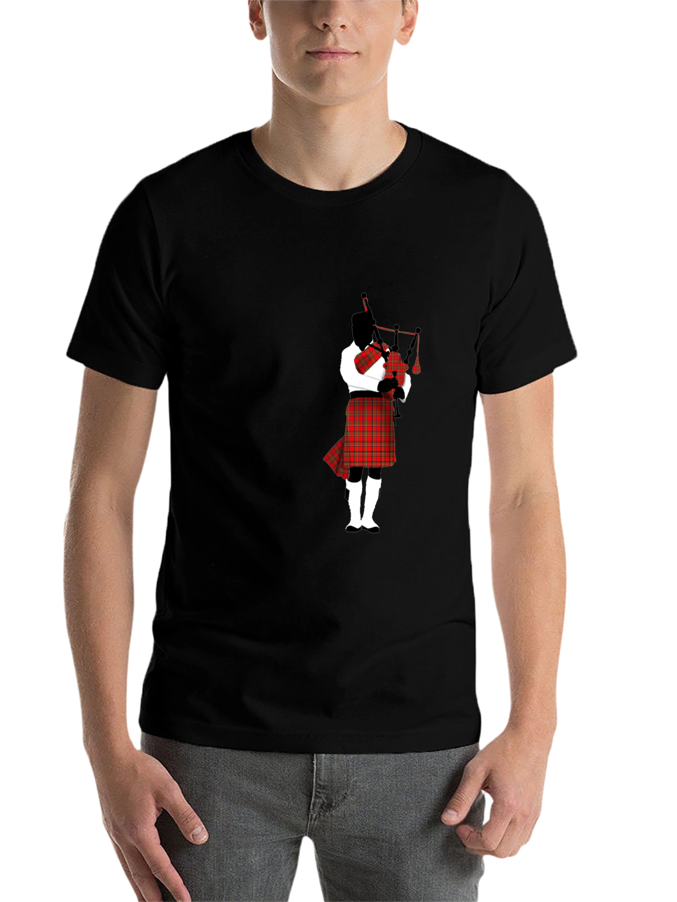 Black Bagpipe Player Black T-Shirt view 7
