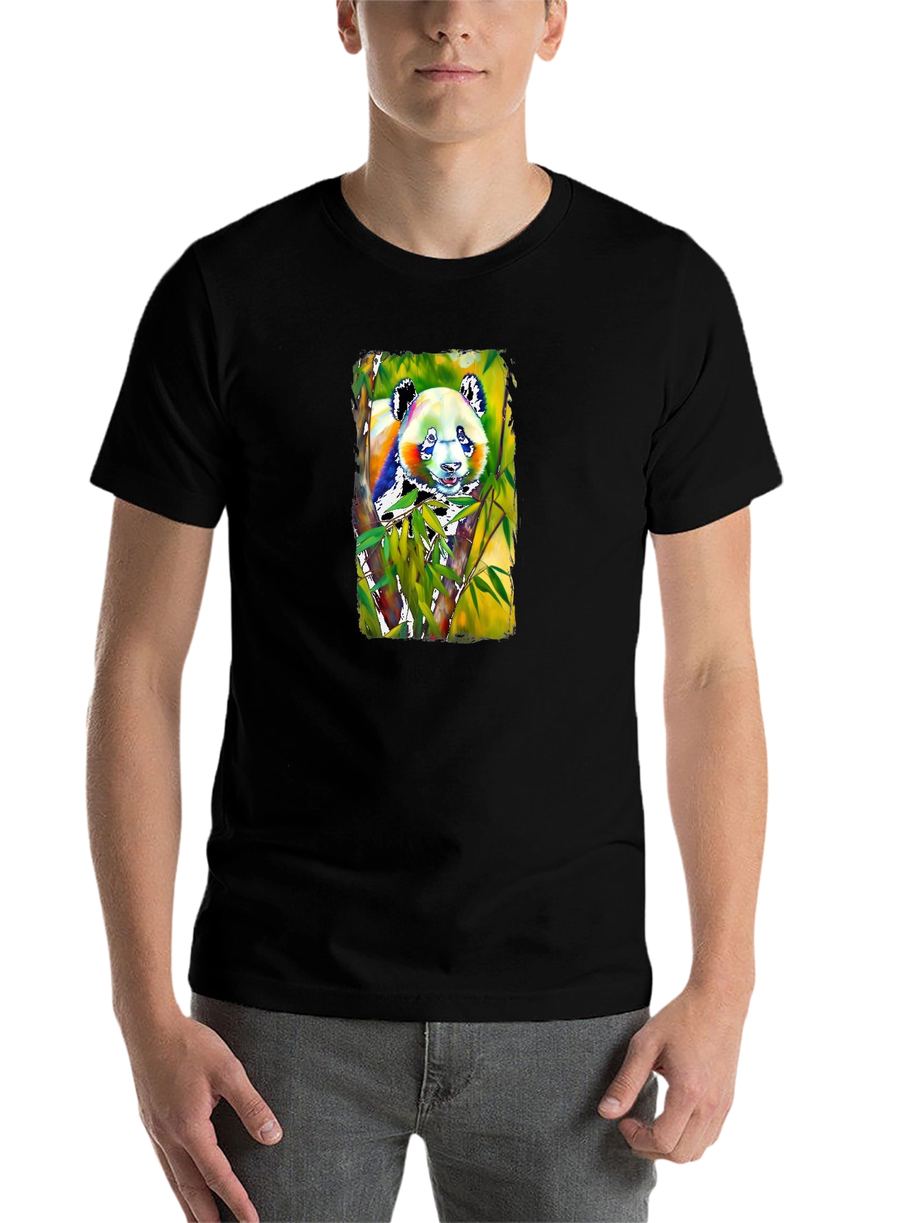 Black Panda Graphic Tee - Men's Black T-Shirt view 7