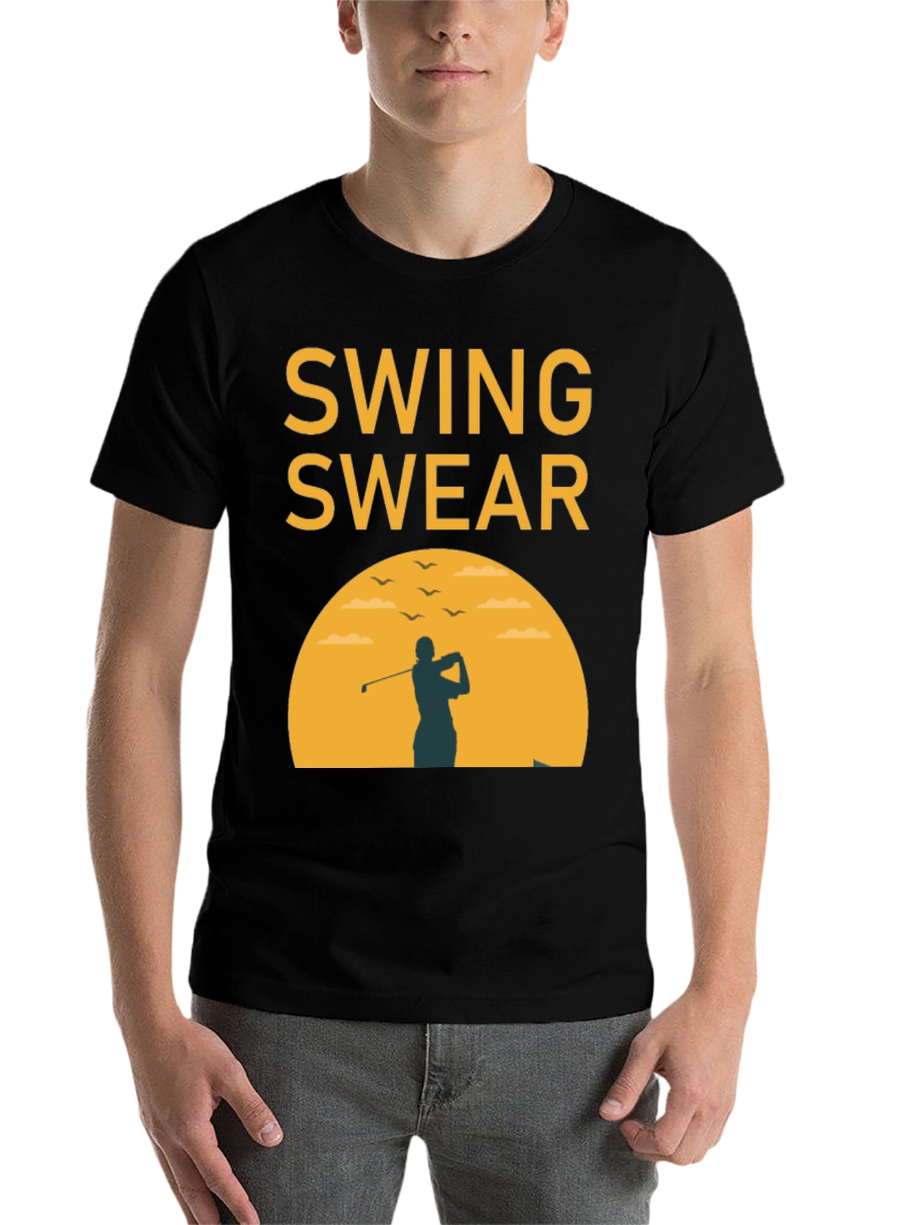 Black Swing Swear Golf T-Shirt view 7