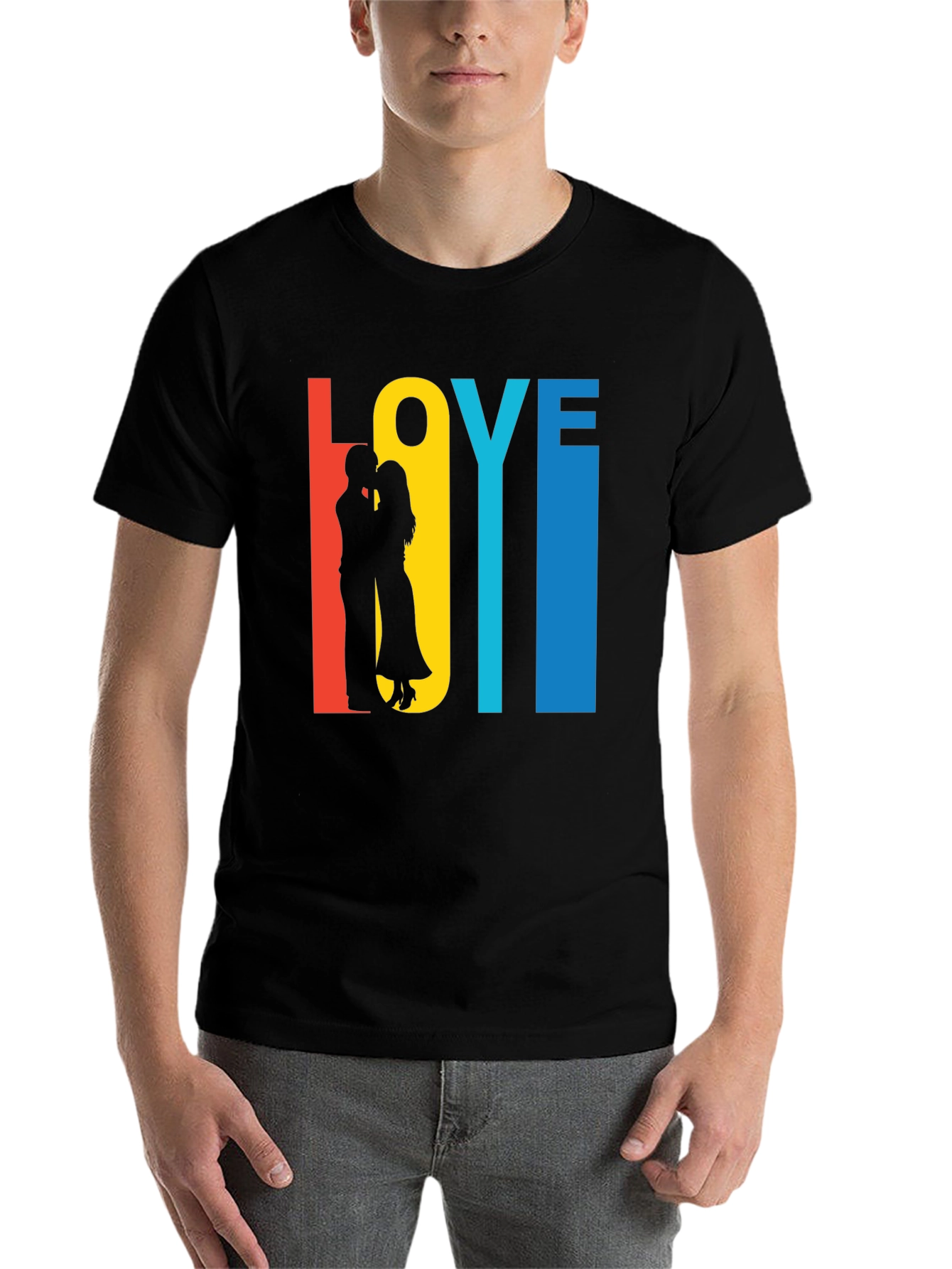 Black Love Silhouette Graphic Tee view 7