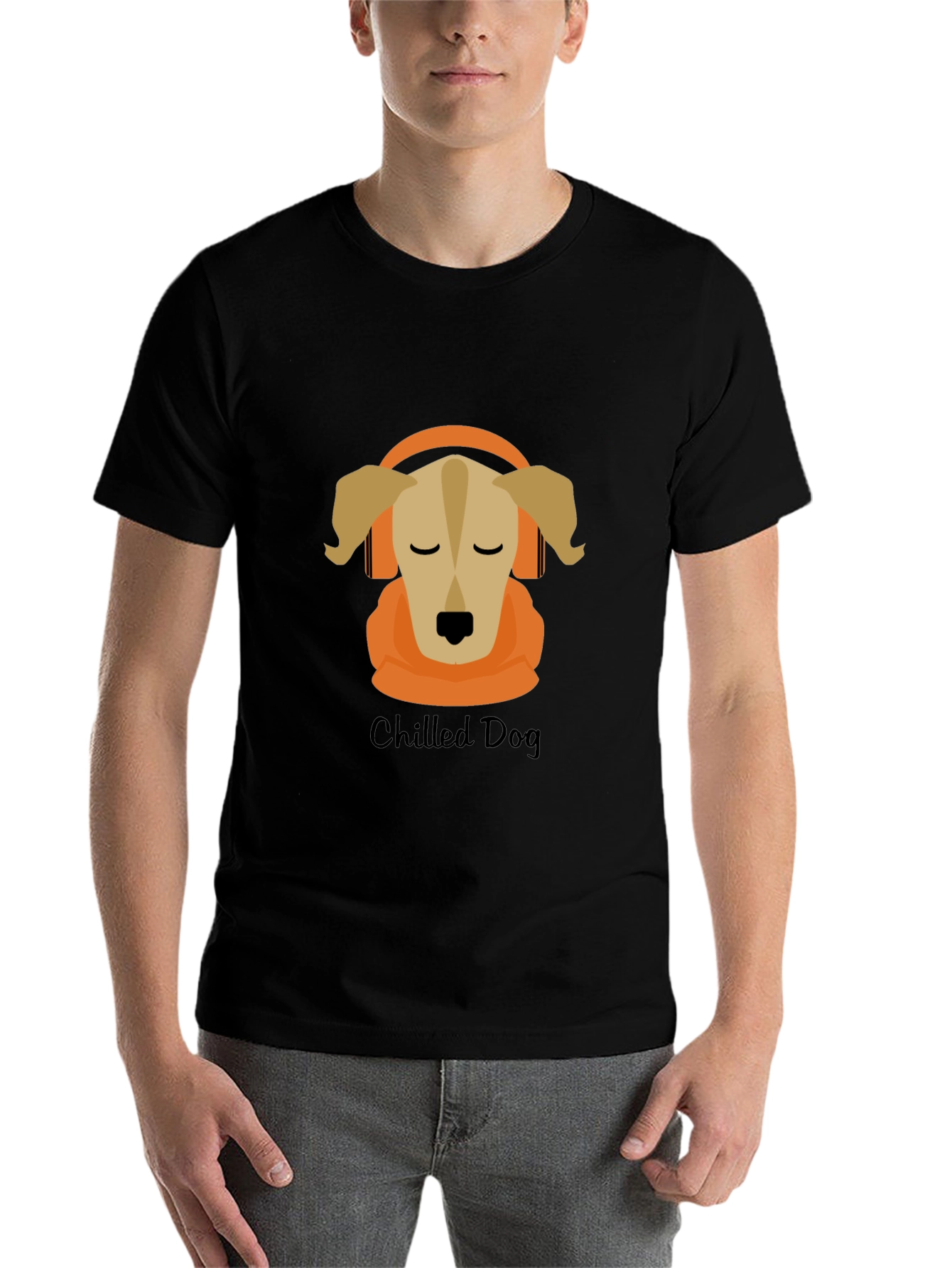 Black Chilled Dog Graphic Tee - Cool Canine Design view 7