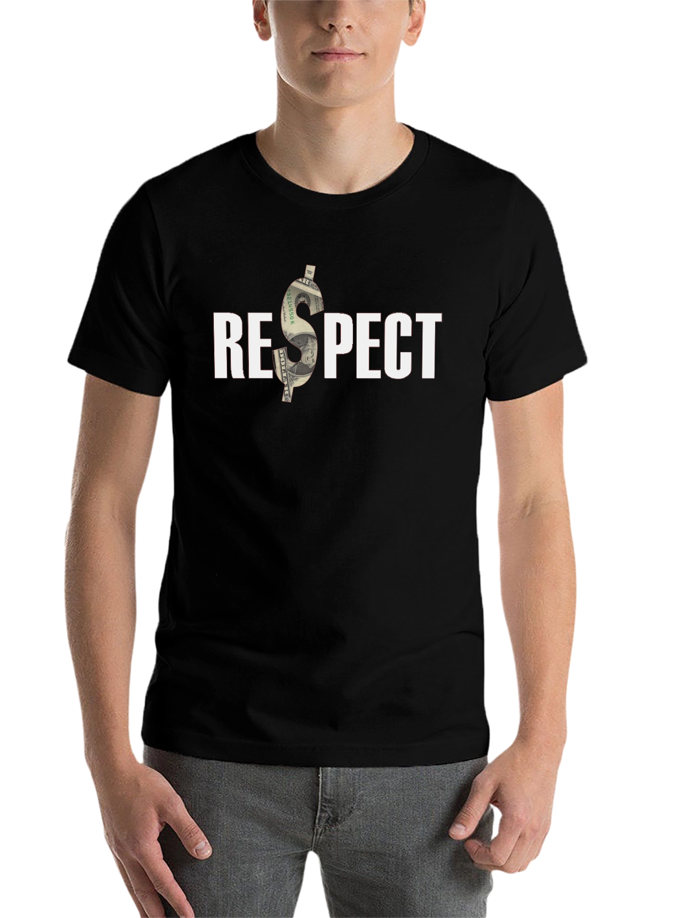 Black Respect Money Graphic Tee - Premium Cotton view 7